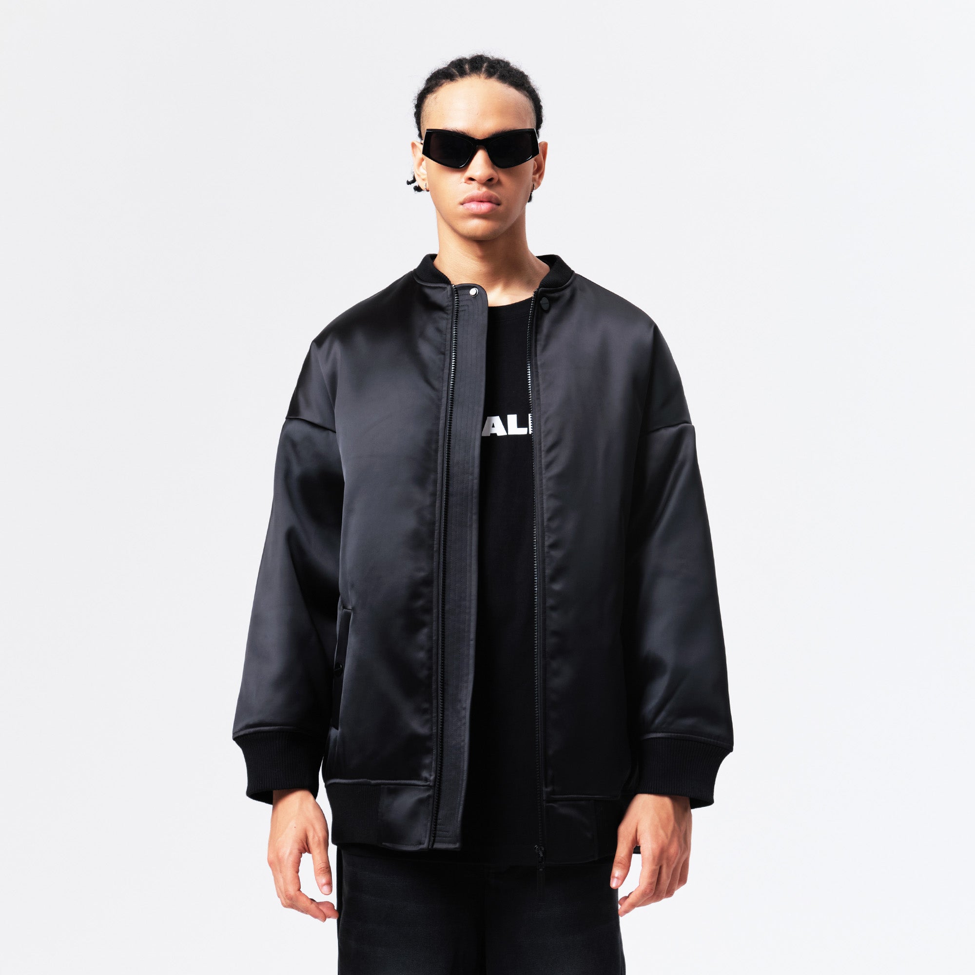 VANN VALRENCE Satin Oversized Down Bomber