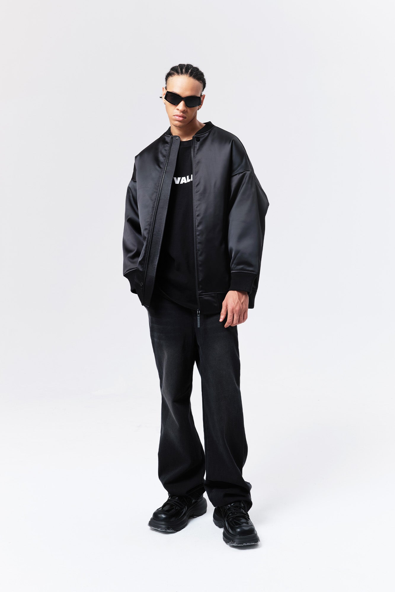 VANN VALRENCE Satin Oversized Down Bomber