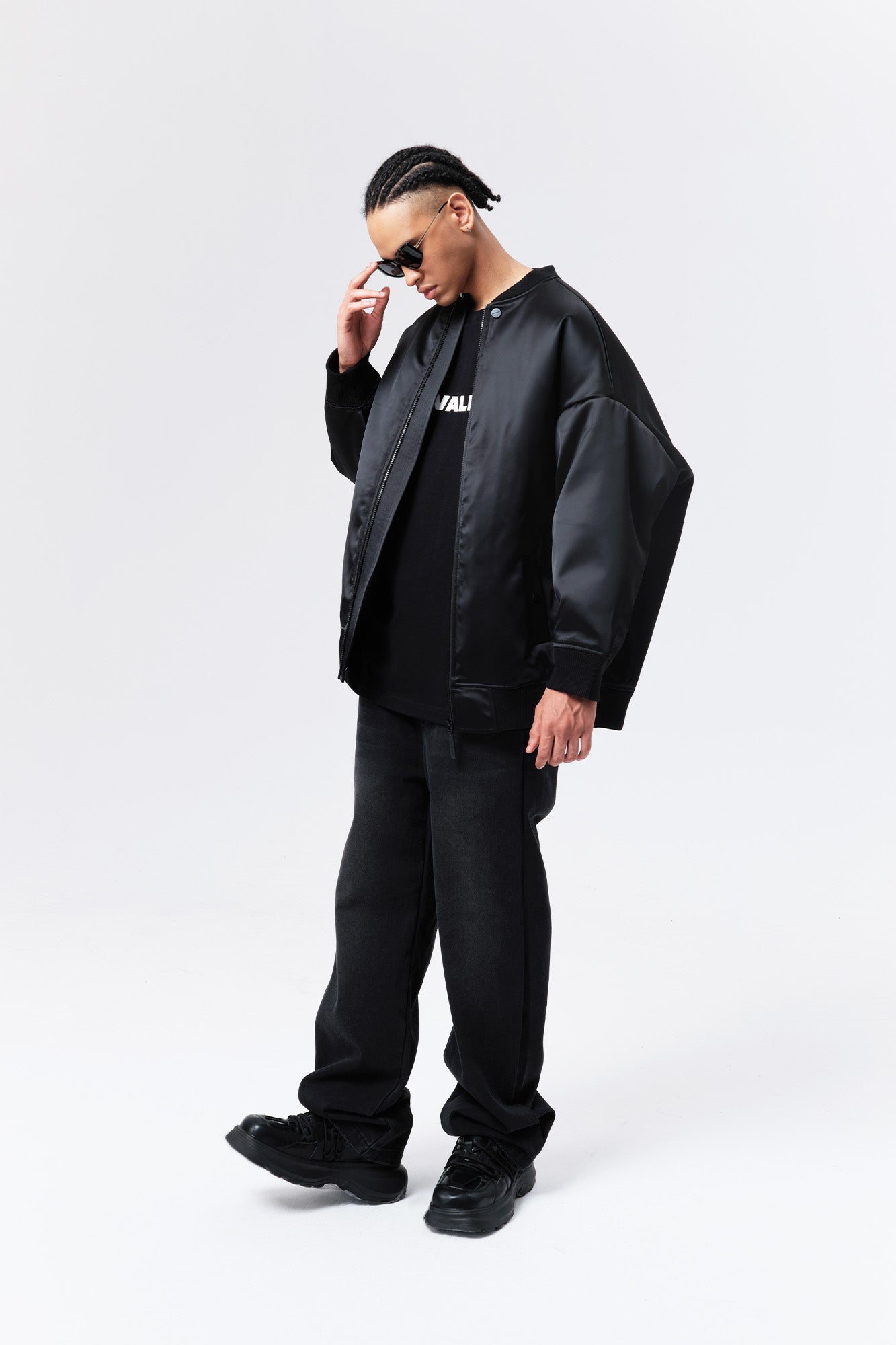 VANN VALRENCE Satin Oversized Down Bomber