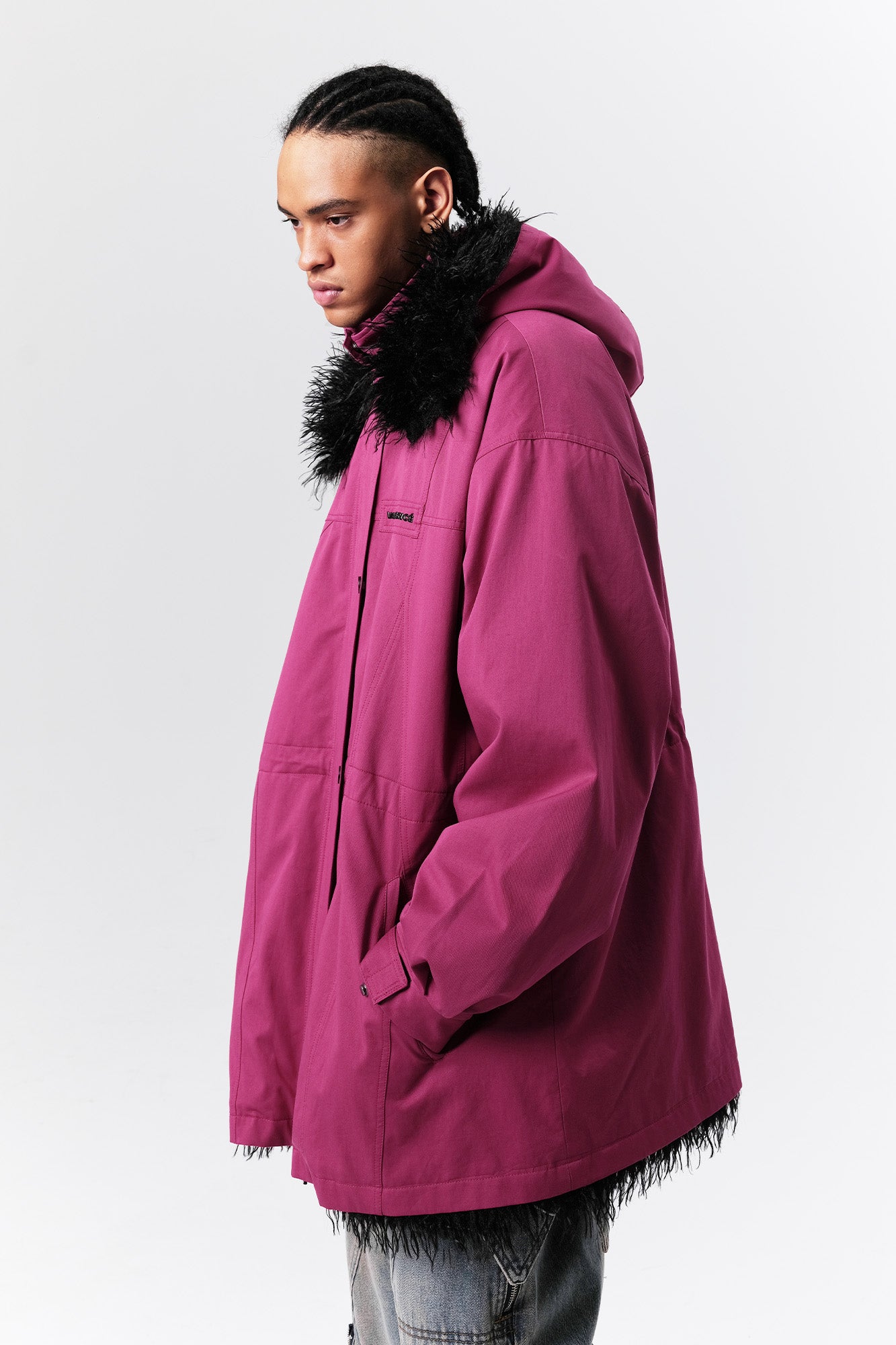 VANN VALRENCE Detachable Hood Faux-Fur Collar Parka