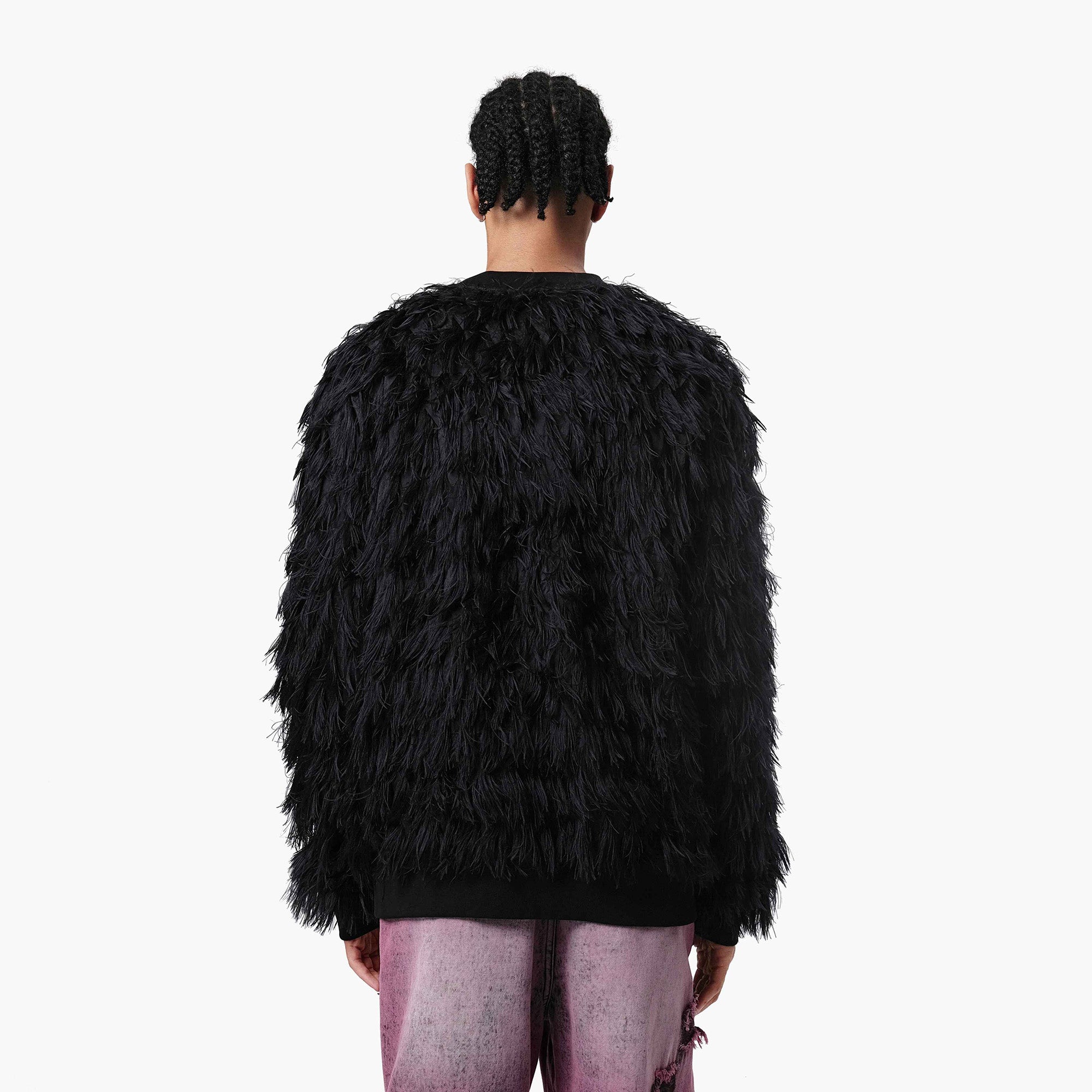 VANN VALRENCE Double-Layer Feathered Crewneck Sweatshirt