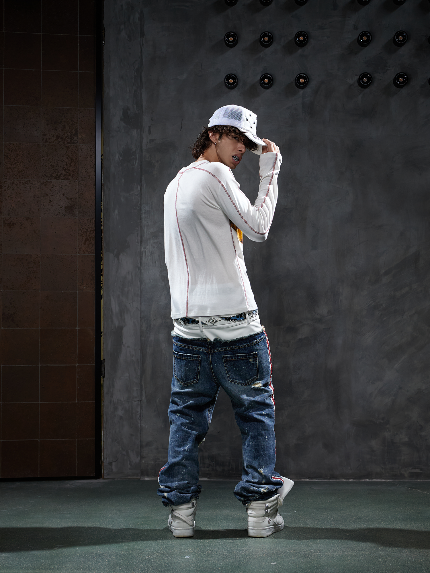 DND4DES Opium Graphic Slim Wool-Blend Long-Sleeve Tee