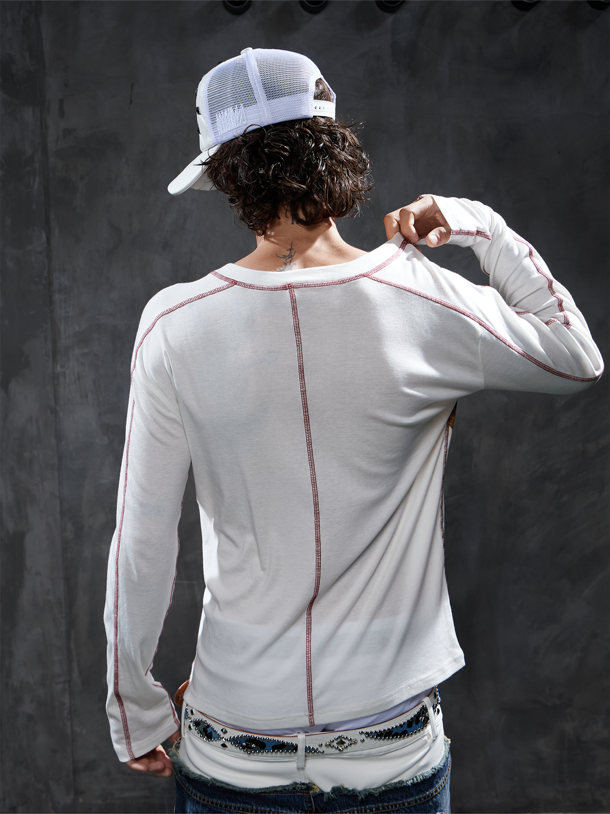 DND4DES Opium Graphic Slim Wool-Blend Long-Sleeve Tee