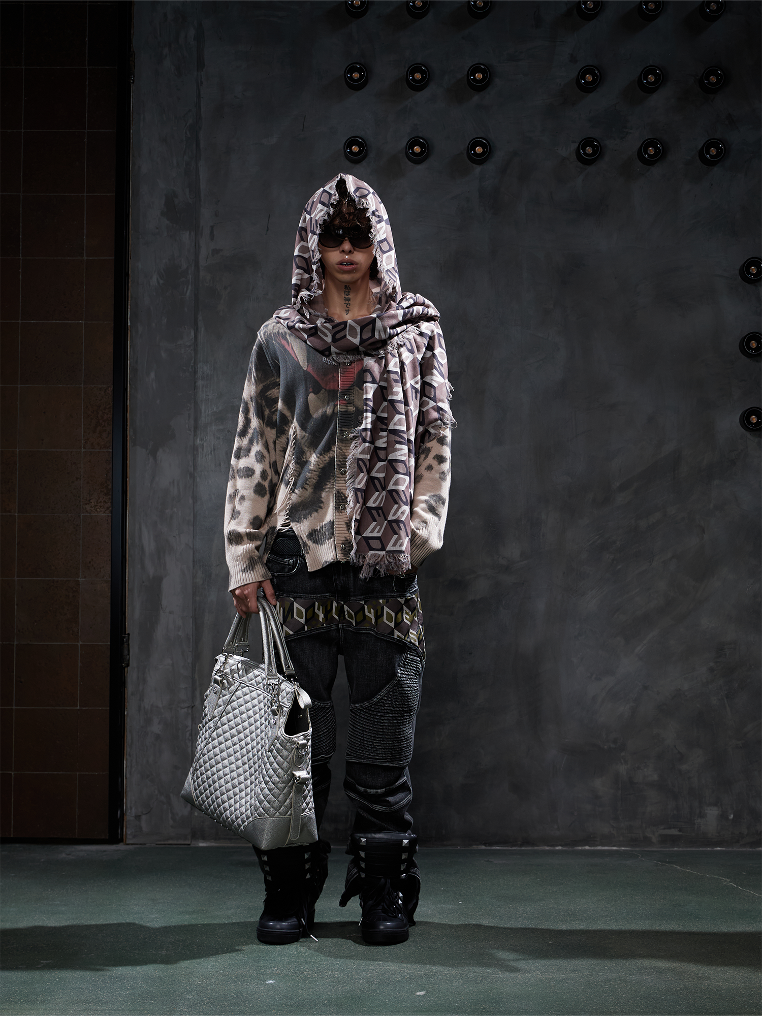 DND4DES Leopard Full-Print Oversized Cardigan