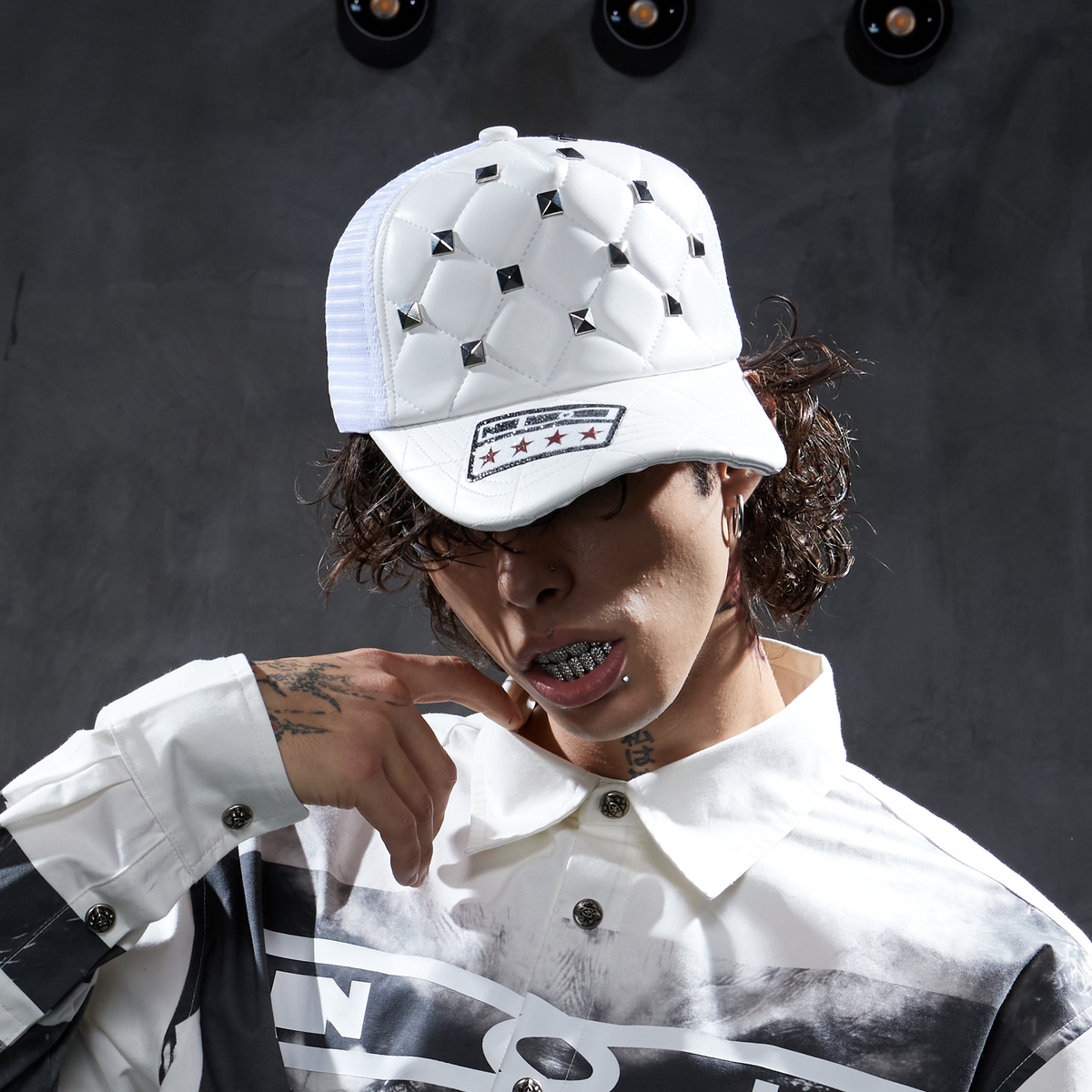DND4DES Studded Quilted Trucker Cap