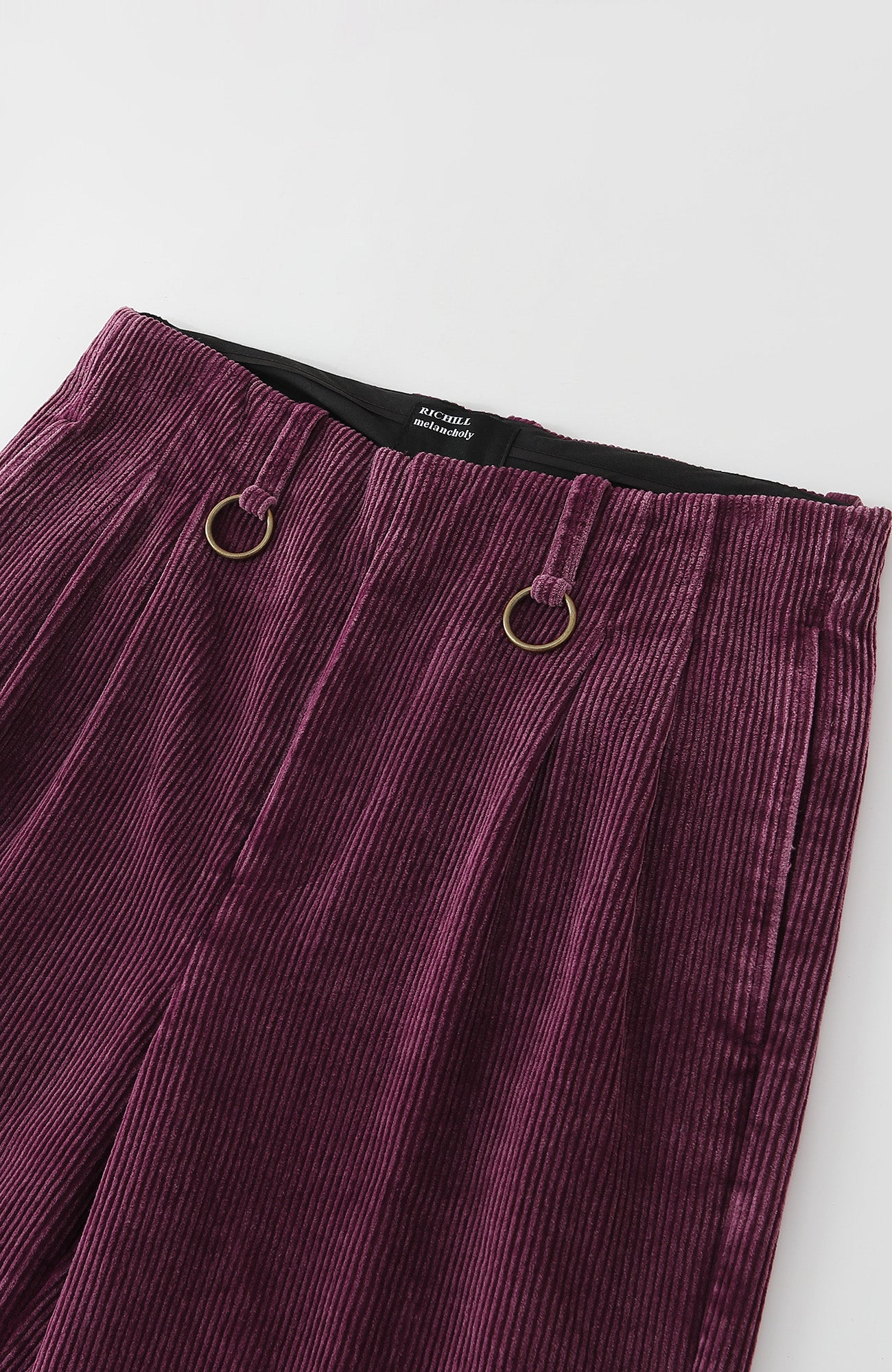 RICHILL Corduroy Raw Hem Wide-Leg Trousers, premium urban and streetwear designers apparel on PROJECTISR.com, RICHILL