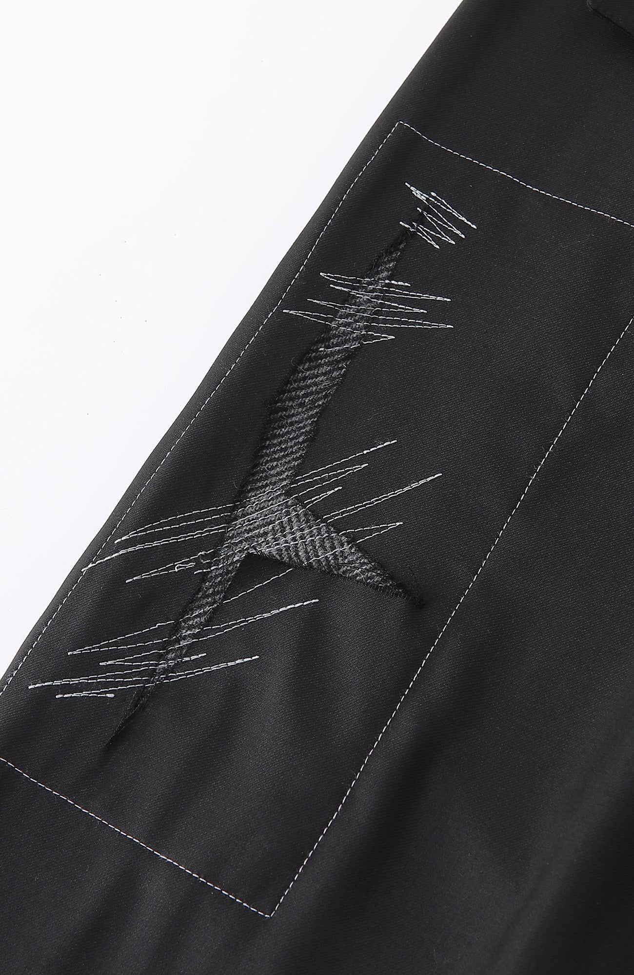 RICHILL Abstract Stitch Patch Wide-Leg Wool Trousers, premium urban and streetwear designers apparel on PROJECTISR.com, RICHILL