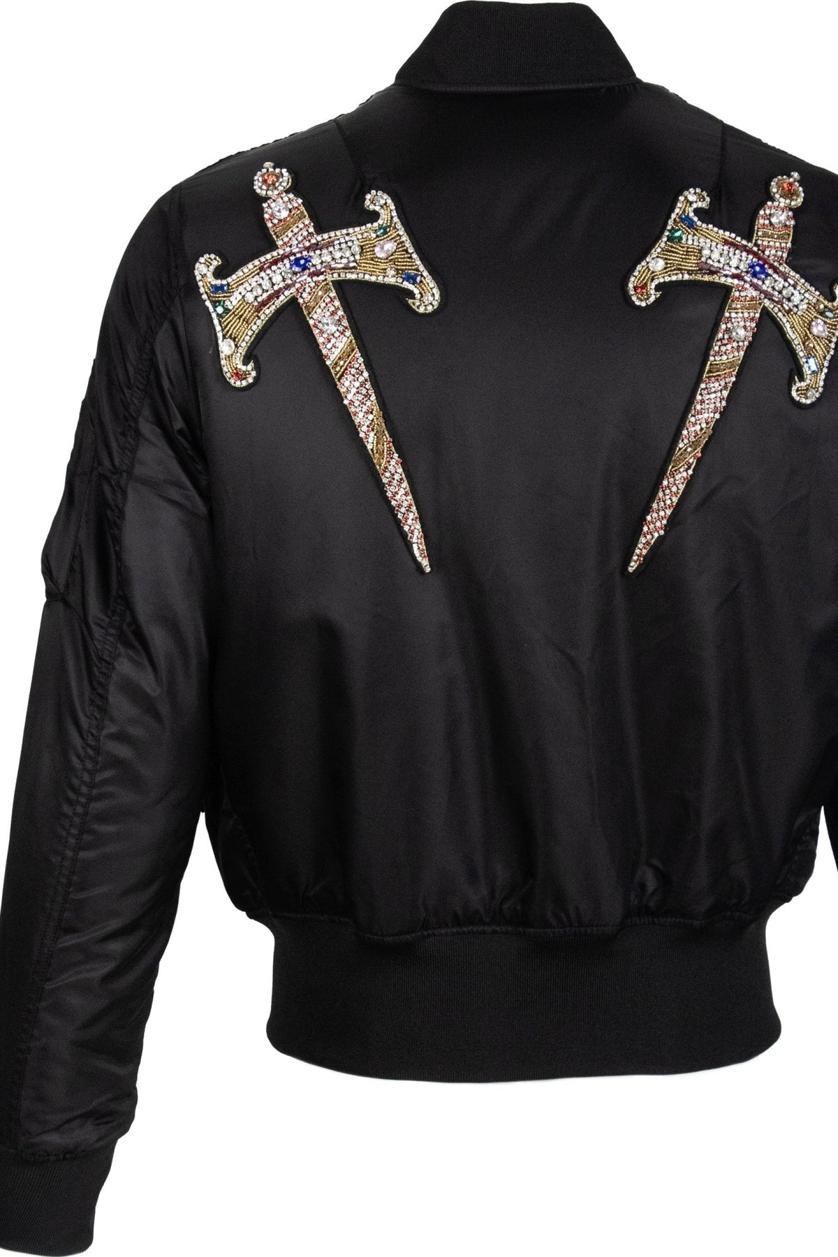 ZWDH Studded Warrior Baseball Jacket — flat lay
