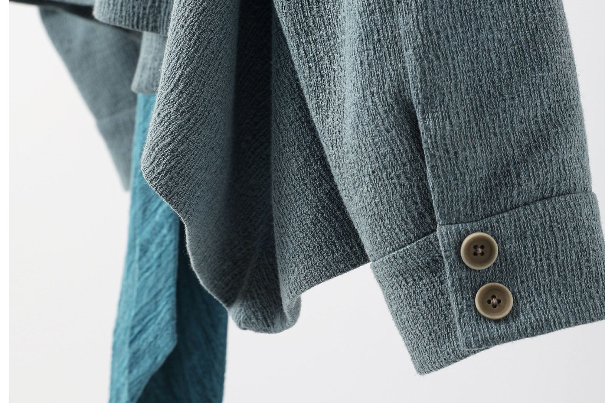 ALVNG AR ANTS Asymmetric Scarf Linen-Blend Jacket