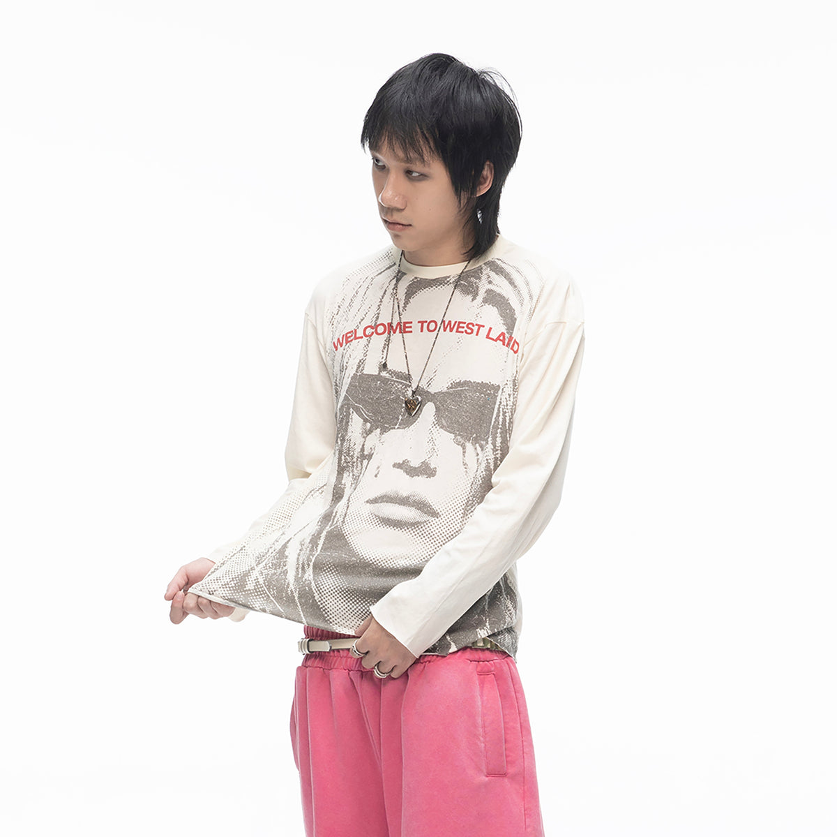 SADSOUP Retro Portrait Graphic Long-Sleeve Tee
