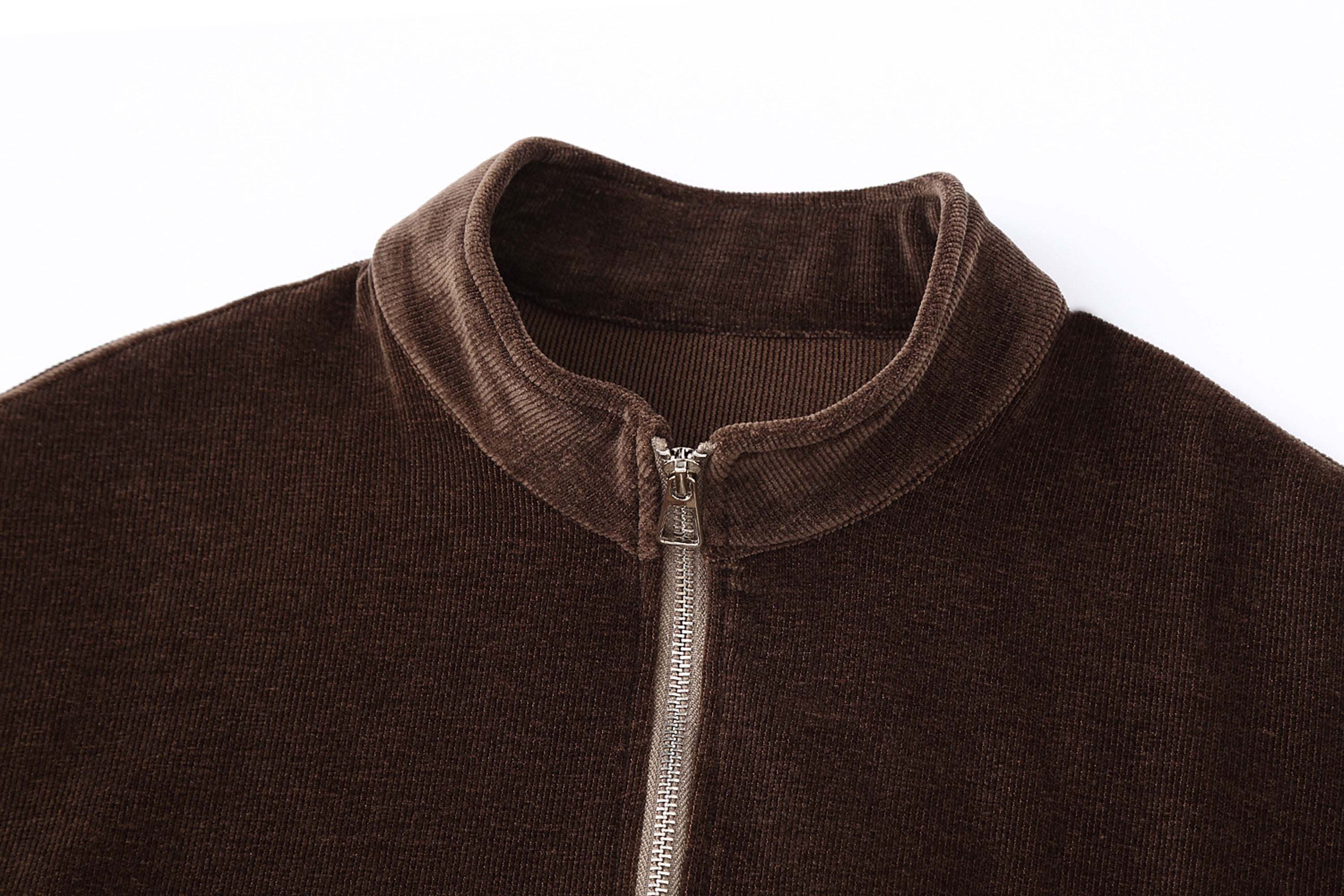CLP Corduroy Elastic-Hem Half-Zip Pullover, premium urban and streetwear designers apparel on PROJECTISR.com, CLP