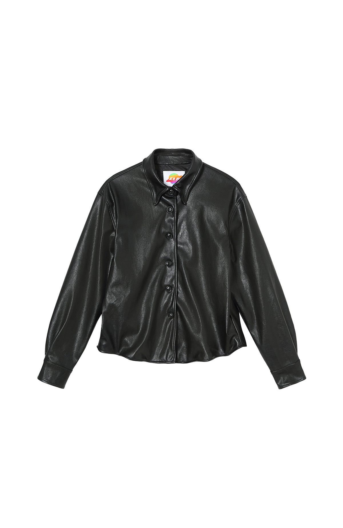 CLP Retro Adjustable-Hem Faux Leather Jacket