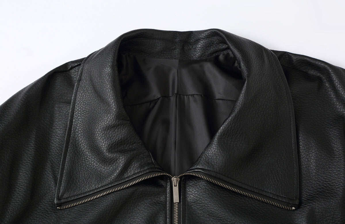 CLP Retro Belted Faux Leather Biker Jacket