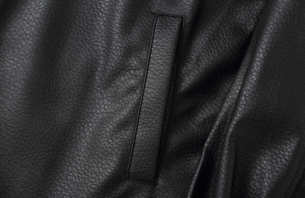CLP Retro Belted Faux Leather Biker Jacket