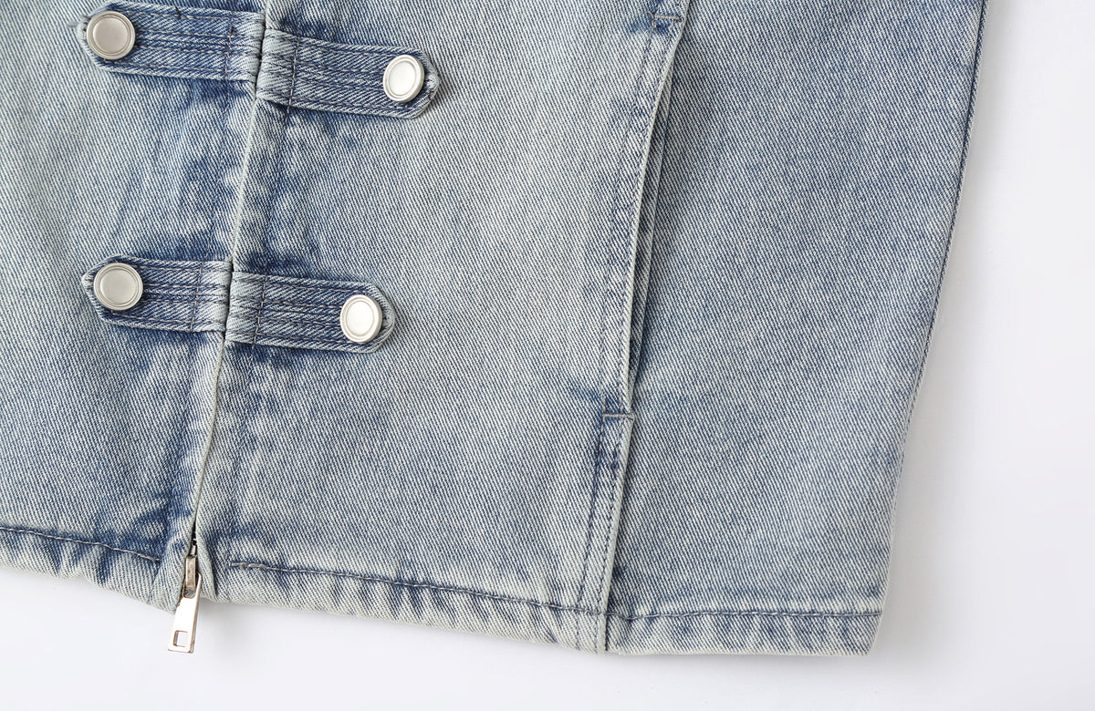 CLP Retro Washed Napoleon-Clasp Denim Jacket