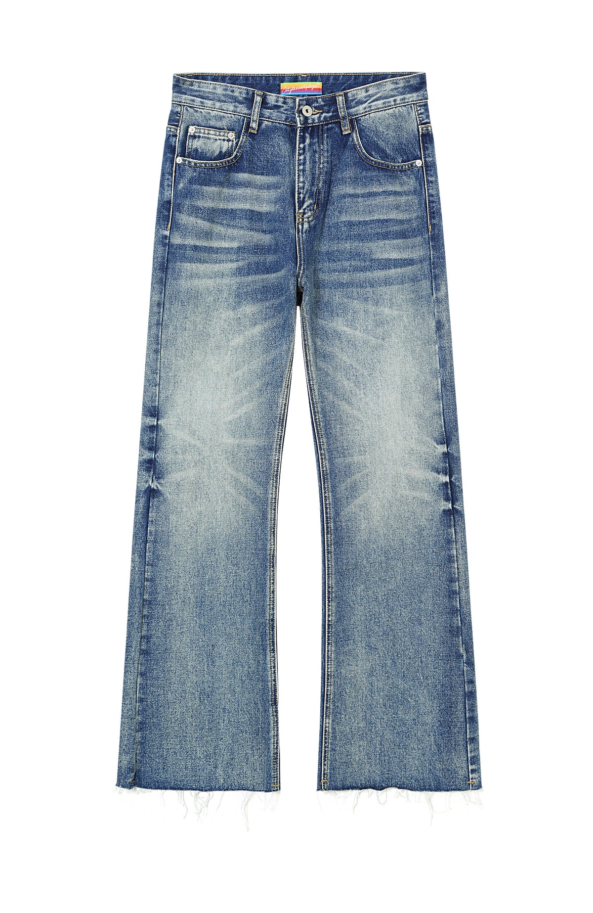 CLP Washed Frayed Flared Jeans
