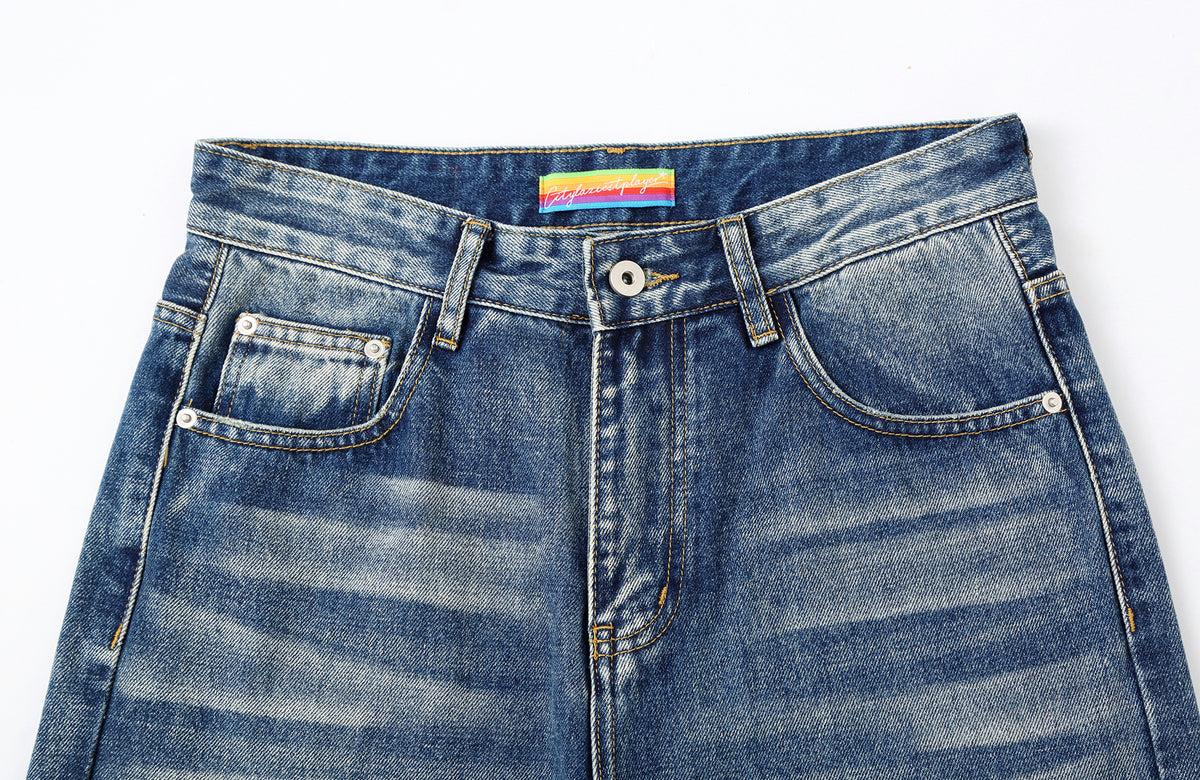 CLP Washed Frayed Flared Jeans
