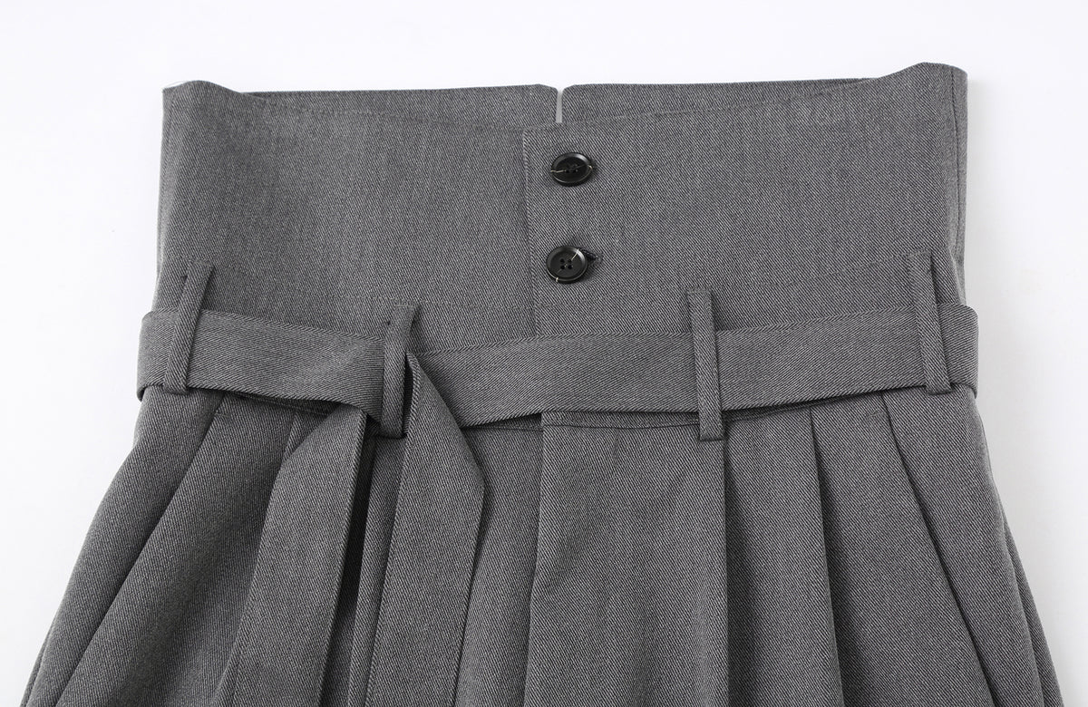 CLP Retro Wide-Leg Belted Trousers