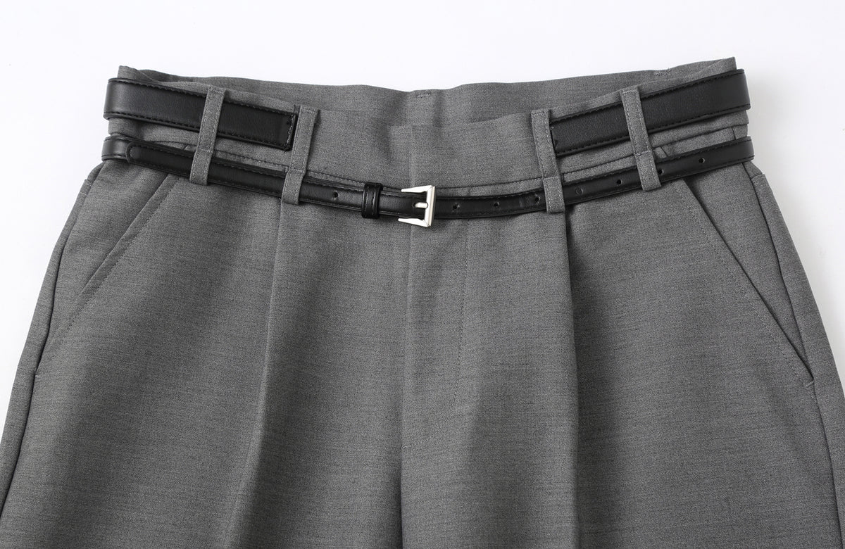 CLP Double-Belted Wide-Leg Trousers