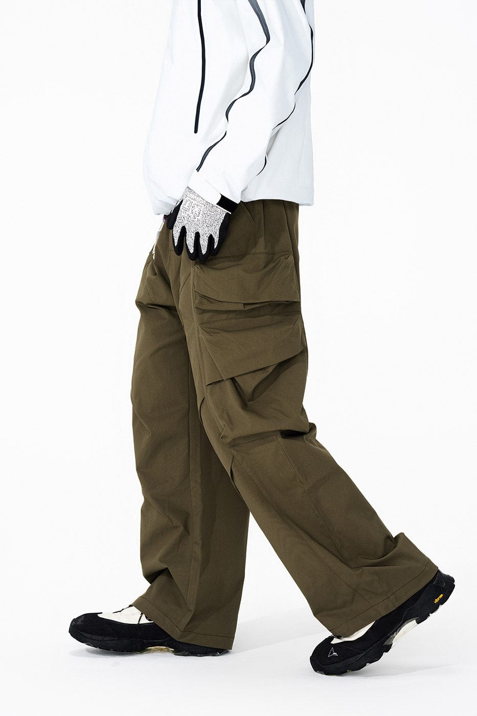 ENSHADOWER Big Pockets Crinkled Oversized Cargo Pants, premium urban and streetwear designers apparel on PROJECTISR.com, ENSHADOWER