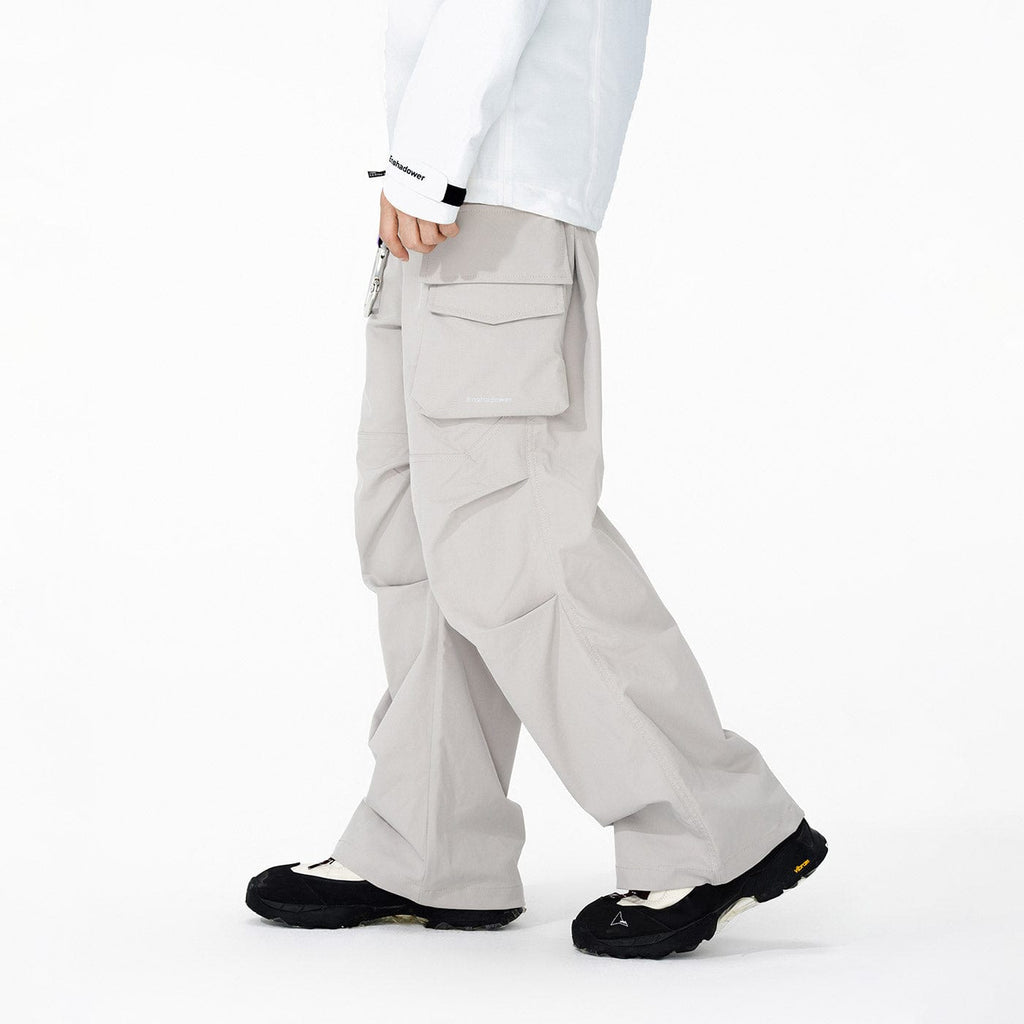 ENSHADOWER Big Pockets Crinkled Straight Pants, premium urban and streetwear designers apparel on PROJECTISR.com, ENSHADOWER