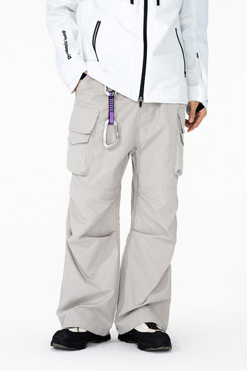 ENSHADOWER Big Pockets Crinkled Straight Pants