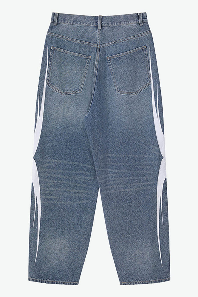 RTVG Washed Patchwork Baggy Jeans, premium urban and streetwear designers apparel on PROJECTISR.com, RTVG