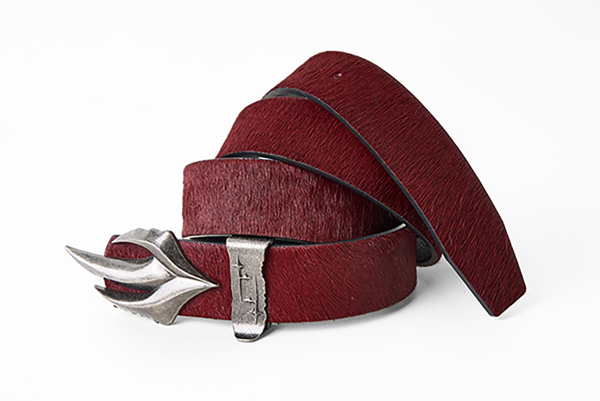 FLYERRER Gothic Buckle Cross-Star Hair-on Leather Belt