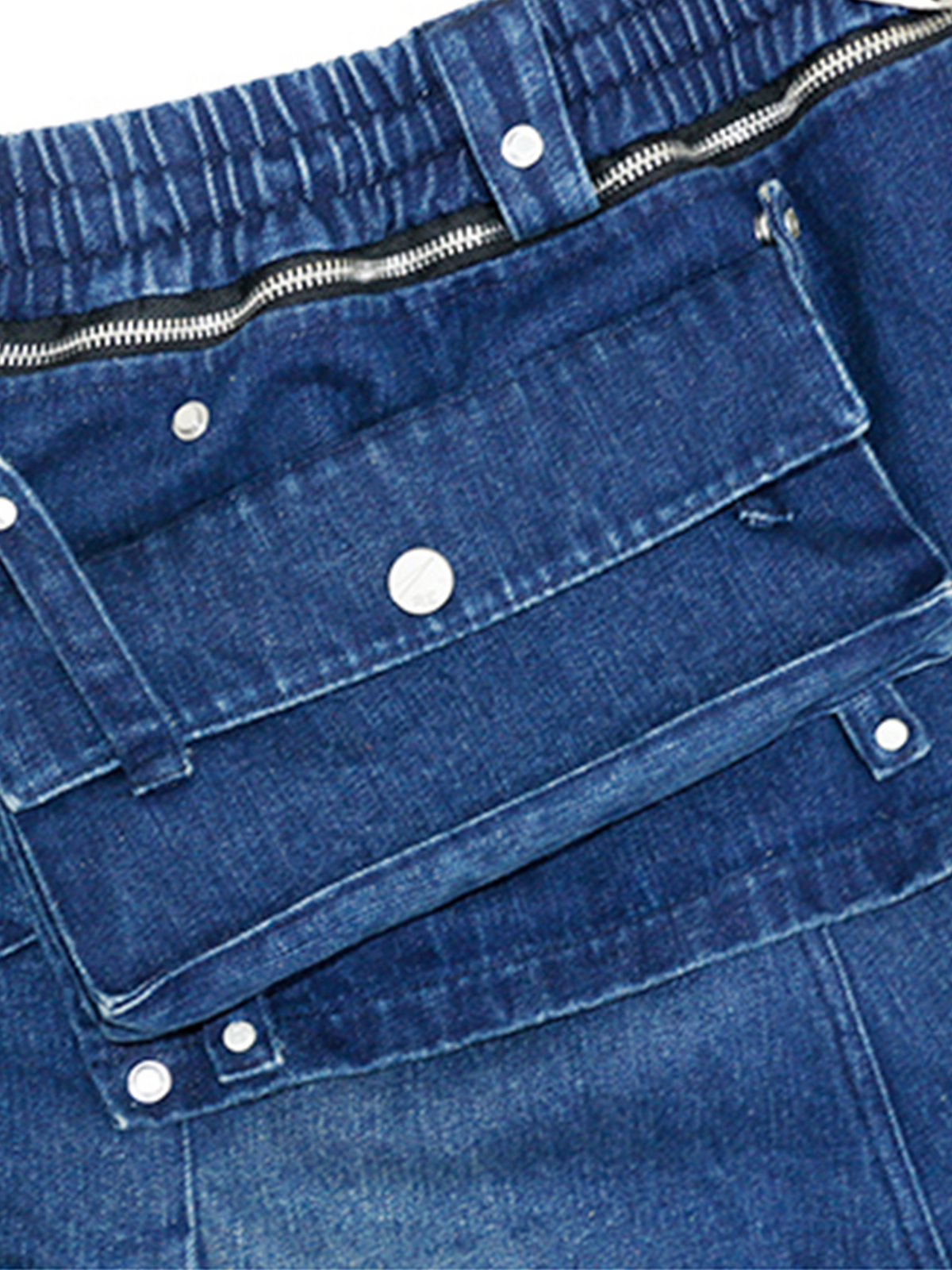 RELABEL Washed Detachable Suspender Cargo Jeans