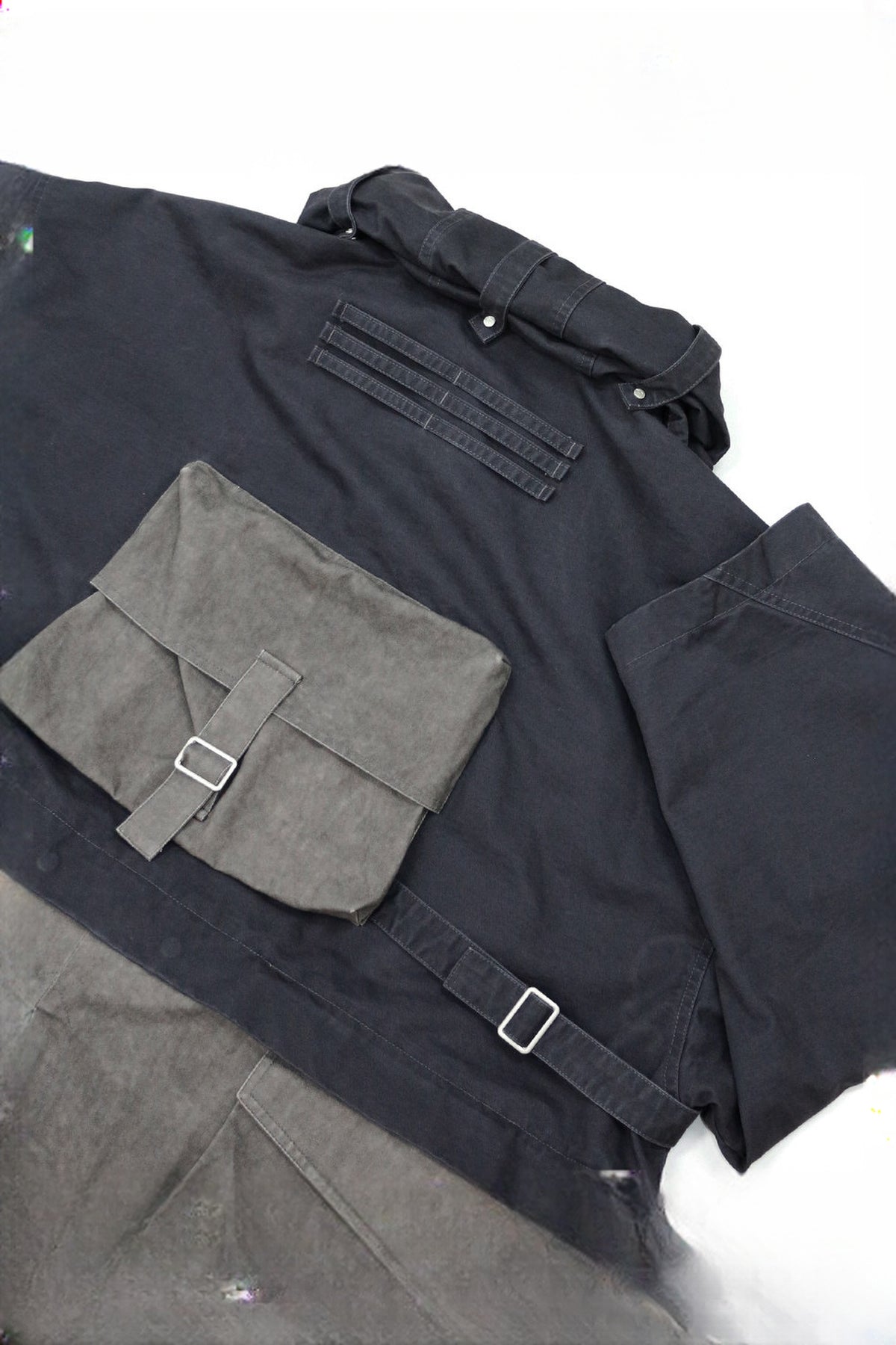 RELABEL Detachable Down-Liner Convertible Trench Coat — flat-lay detail
