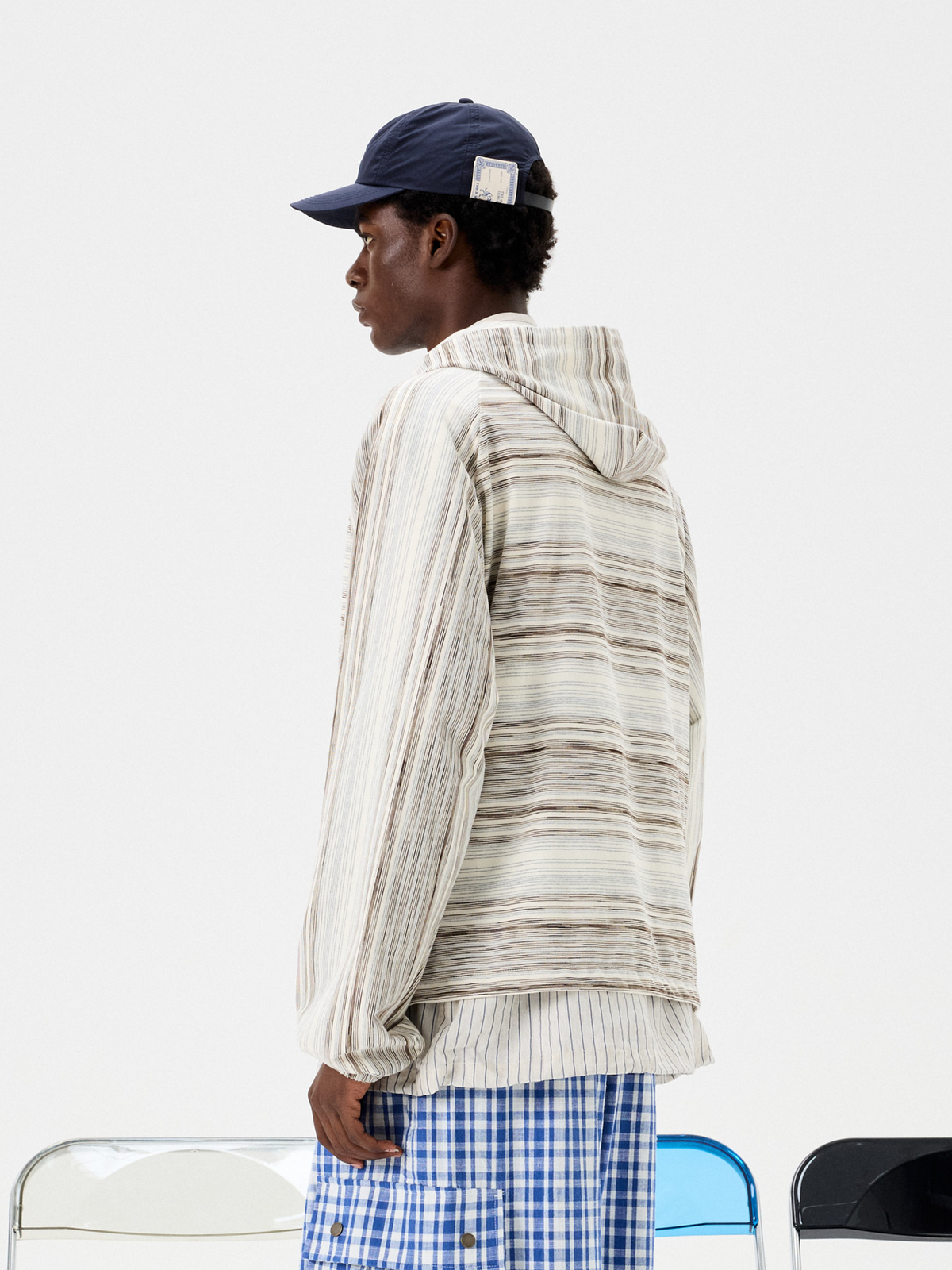 UNLIMITED MOTE Striped Raglan Zip-Up Hoodie, premium urban and streetwear designers apparel on PROJECTISR.com, UNLIMITED MOTE
