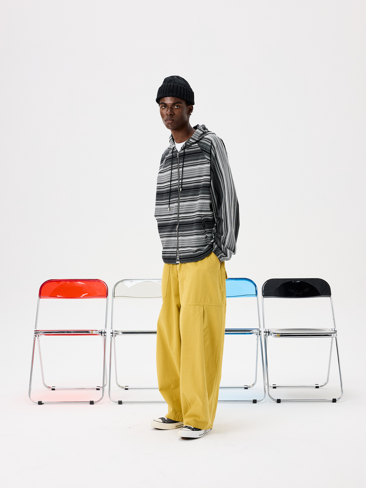 UNLIMITED MOTE Striped Raglan Zip-Up Hoodie, premium urban and streetwear designers apparel on PROJECTISR.com, UNLIMITED MOTE