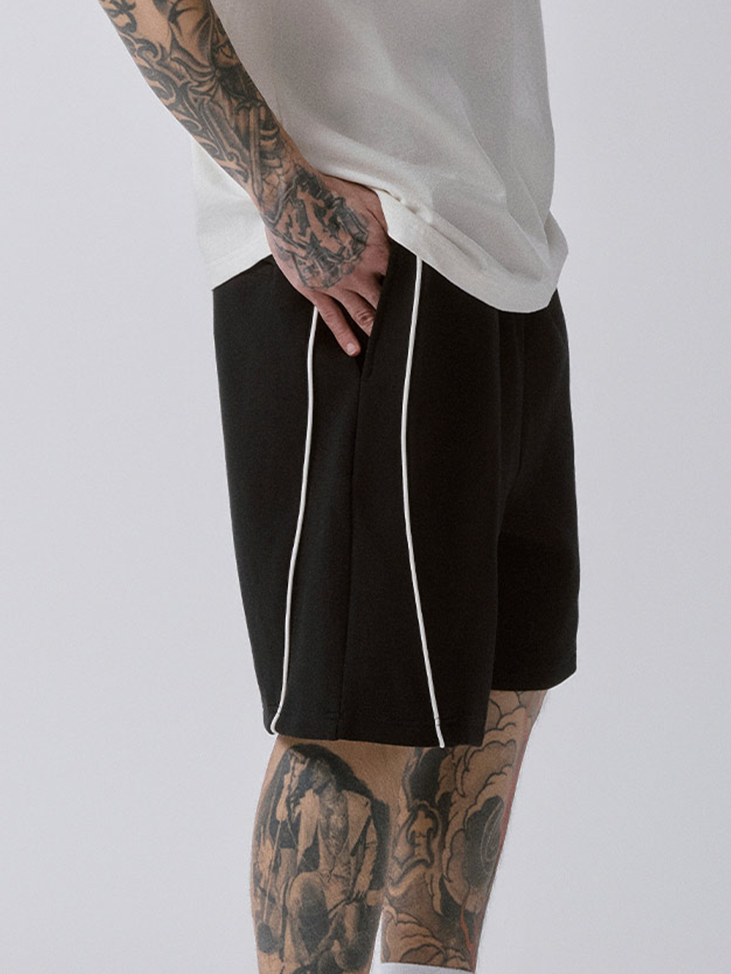 F2CE Cotton Side-Stripe Badge Sport Shorts