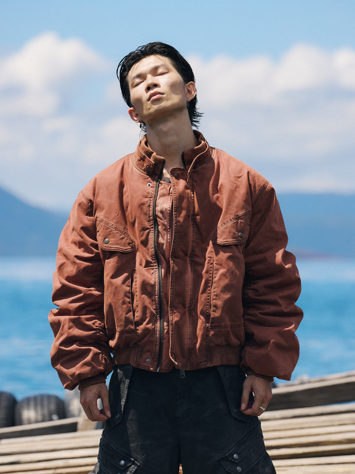 AVINMADE Washed Retro Bomber Jacket