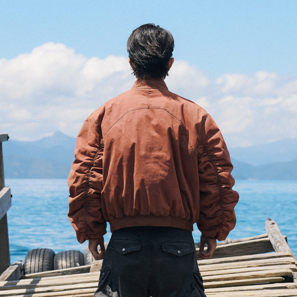 AVINMADE Washed Retro Bomber Jacket