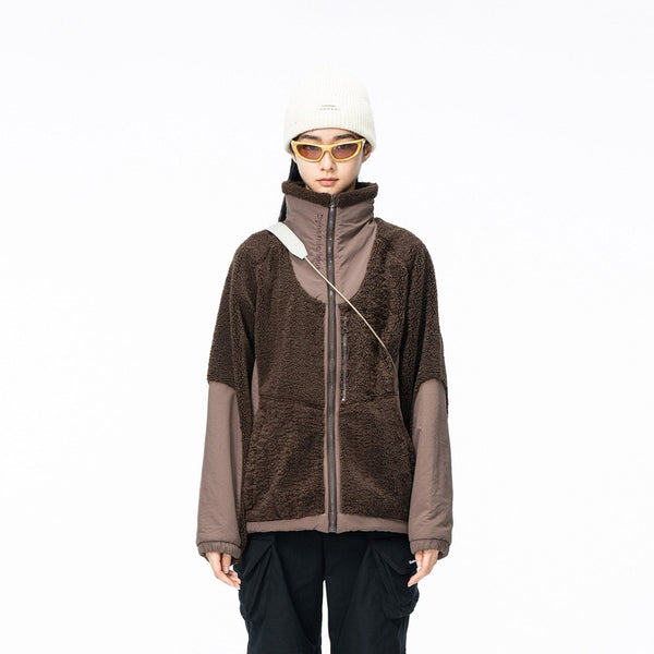 ENSHADOWER Spliced High-Collar Fleece Jacket ENSHADOWER Spliced High-Collar Fleece Jacket