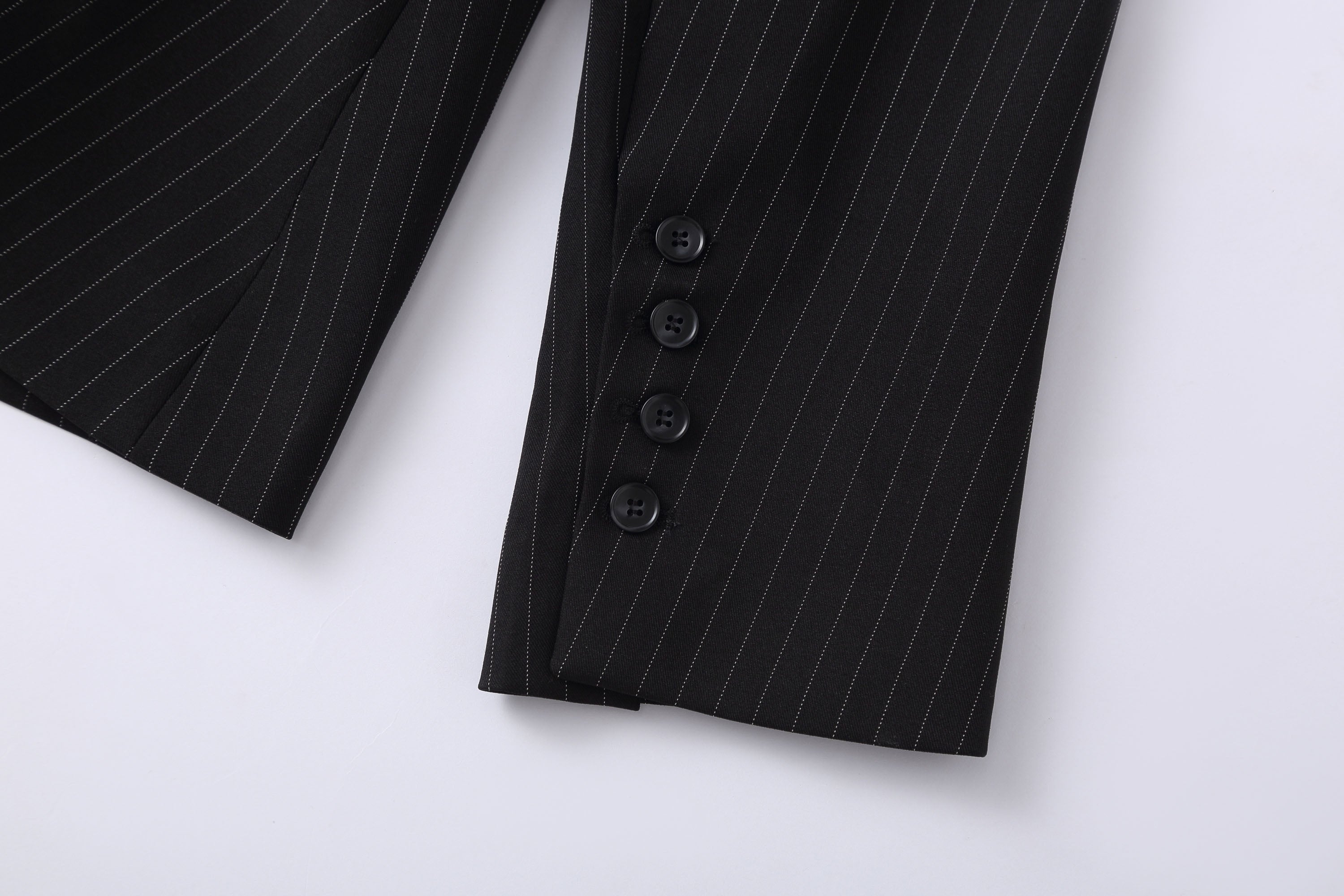 CLP Striped Cinched Waist Sculpted Blazer