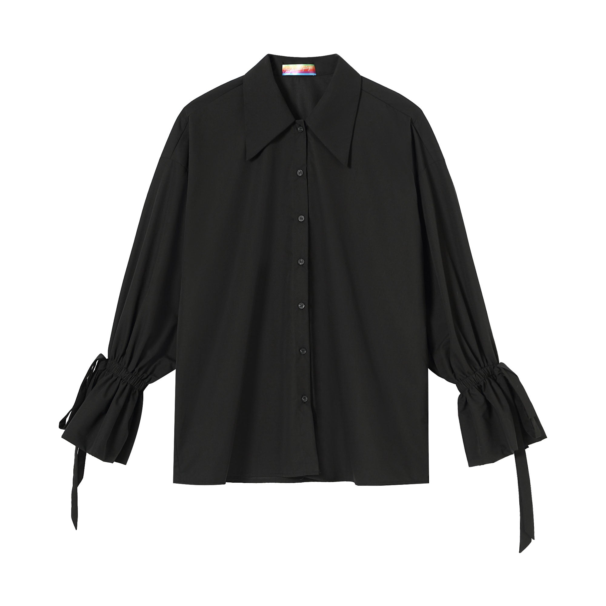 CLP Drawstring Ruffled Cuff Oversized Shirt