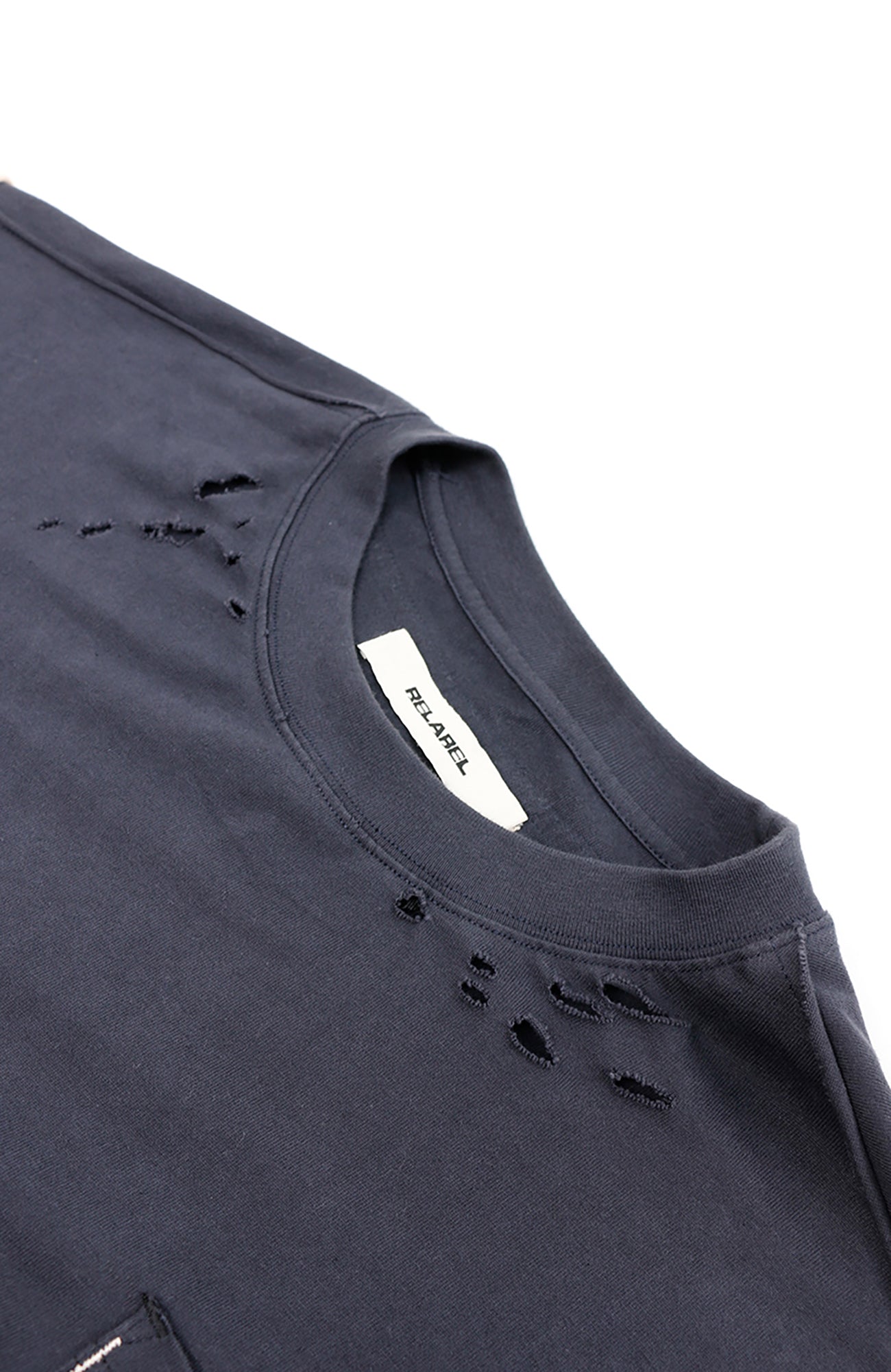 RELABEL Frayed Raw Edge Washed Crewneck Sweatshirt
