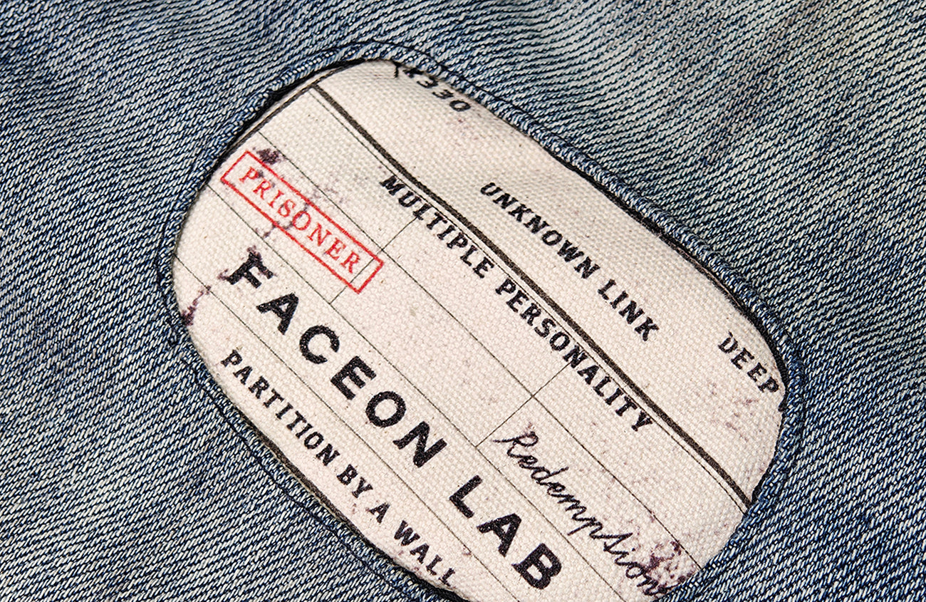 FACEONLAB Leopard Panel Distressed Straight-Leg Jeans