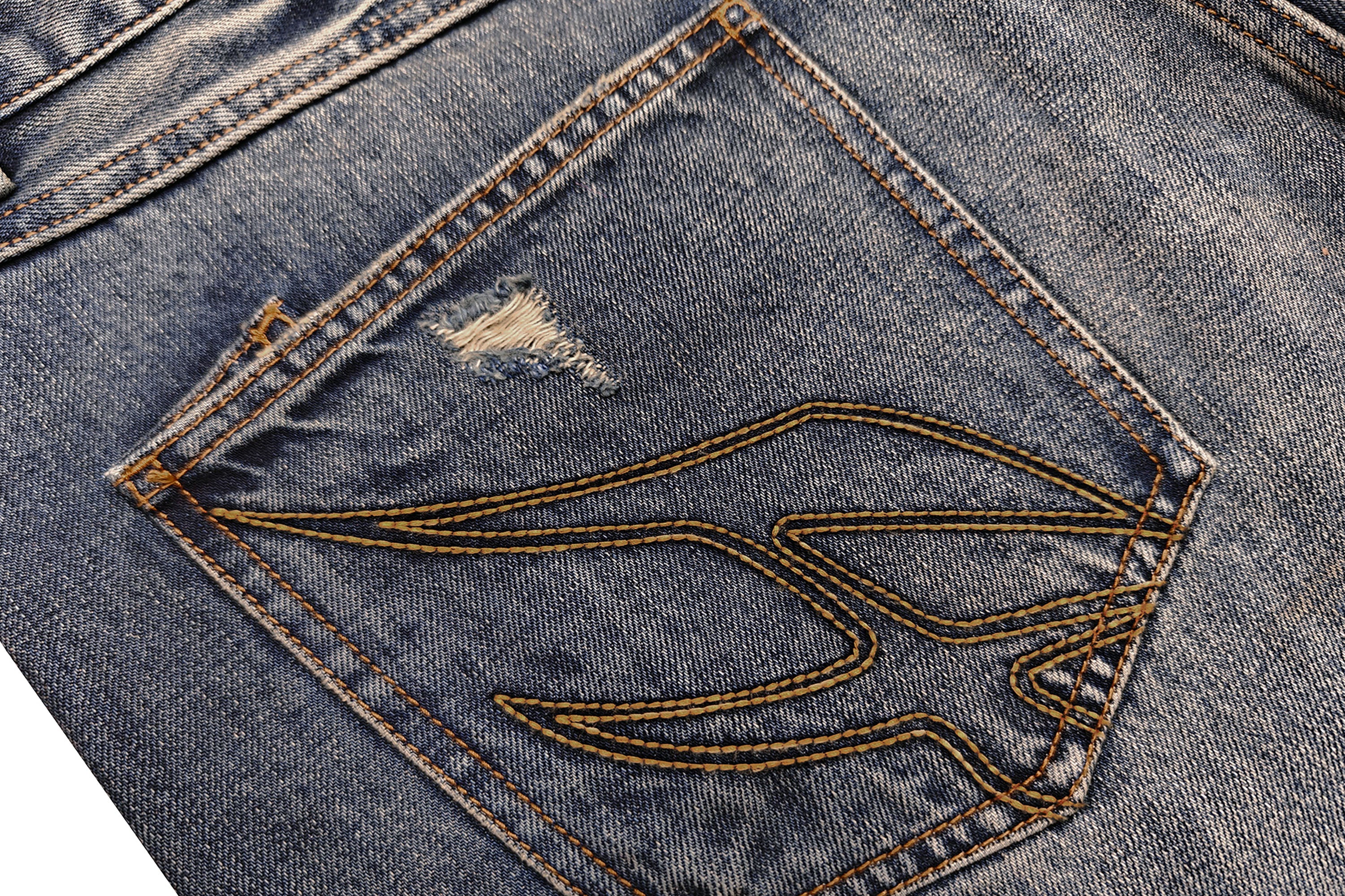 FACEONLAB Grunge Distressed Straight-Leg Jeans