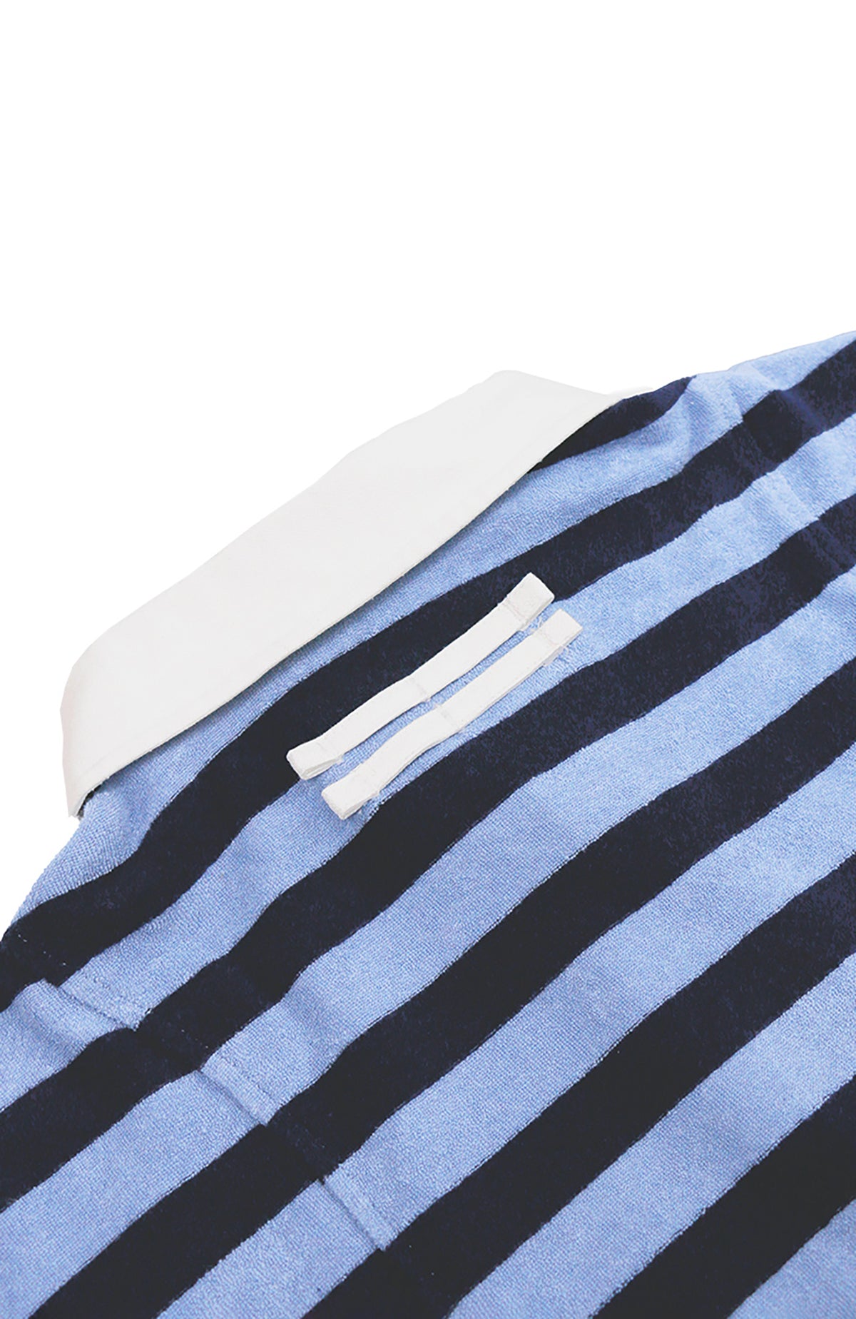 RELABEL Asymmetrical Striped Spliced Polo Long-Sleeve Tee