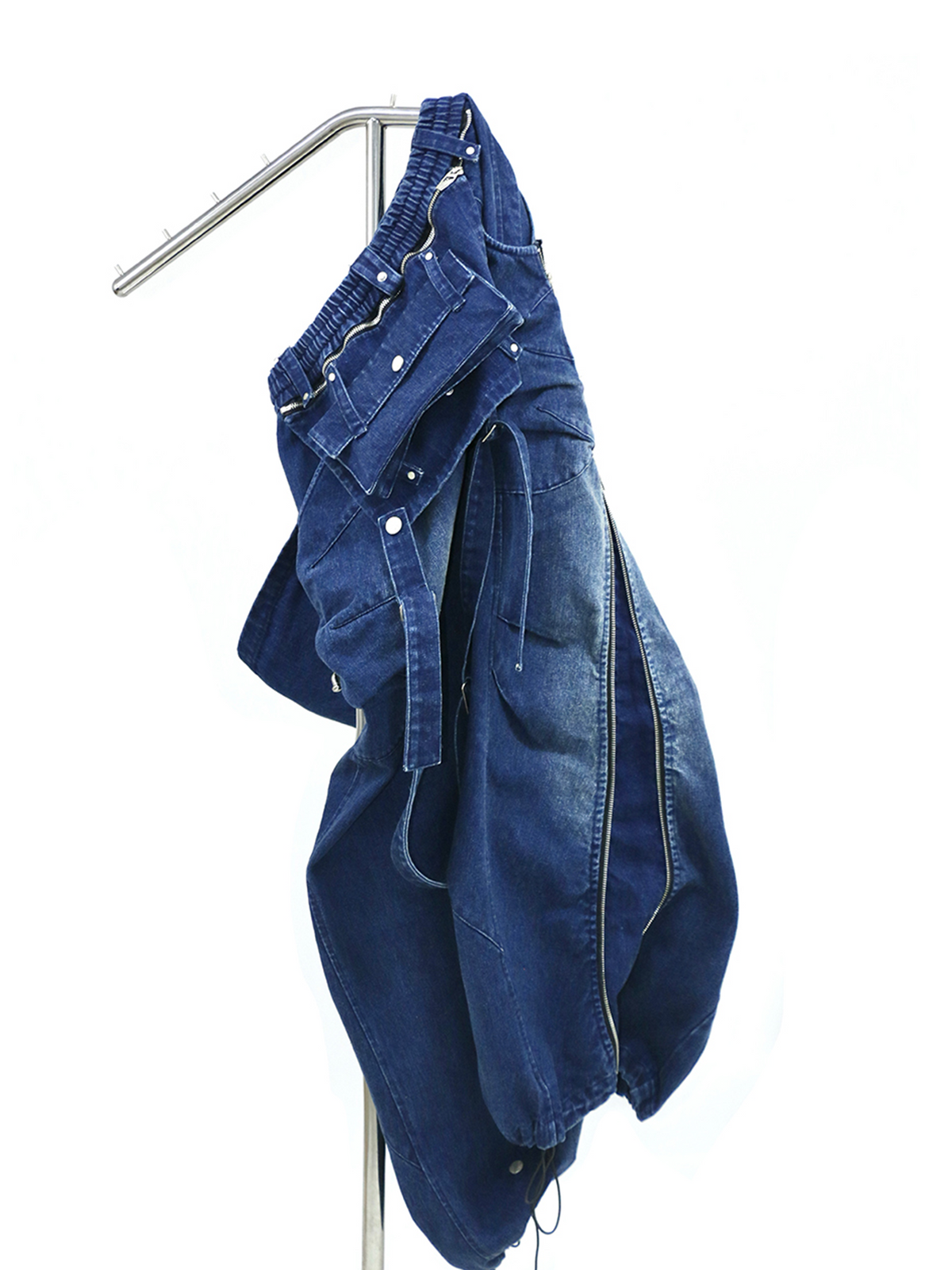 RELABEL Washed Detachable Suspender Cargo Jeans