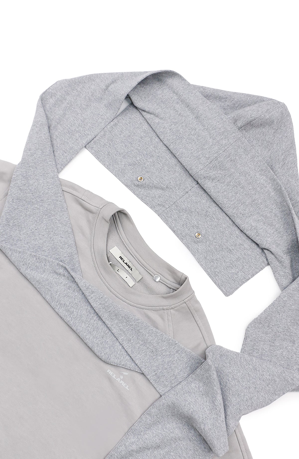 RELABEL Deconstructed Asymmetrical Detachable Hood Oversized Crewneck