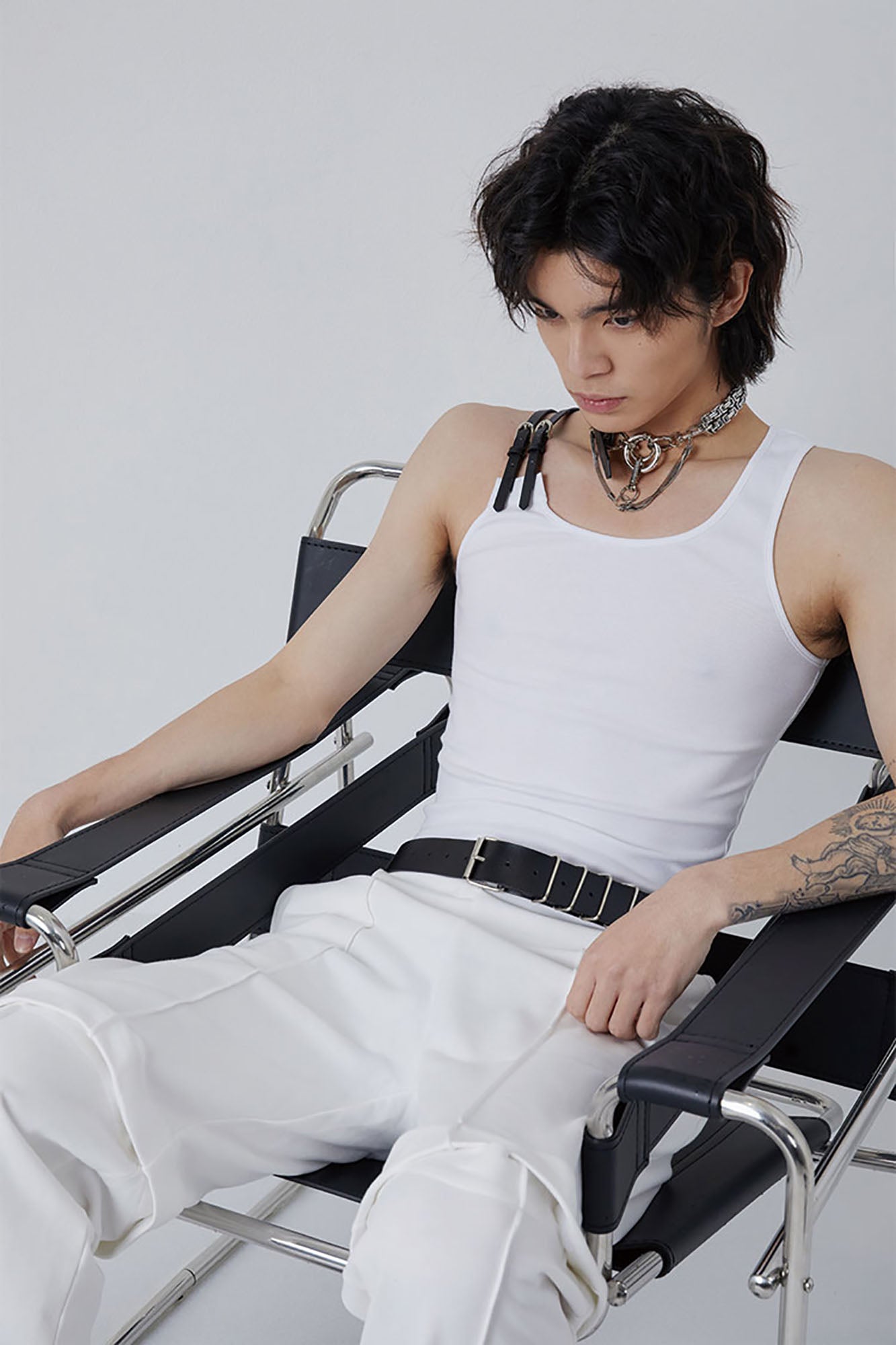 TUIMU Buckle Strap Ribbed Tank Top, premium urban and streetwear designers apparel on PROJECTISR.com, TUIMU