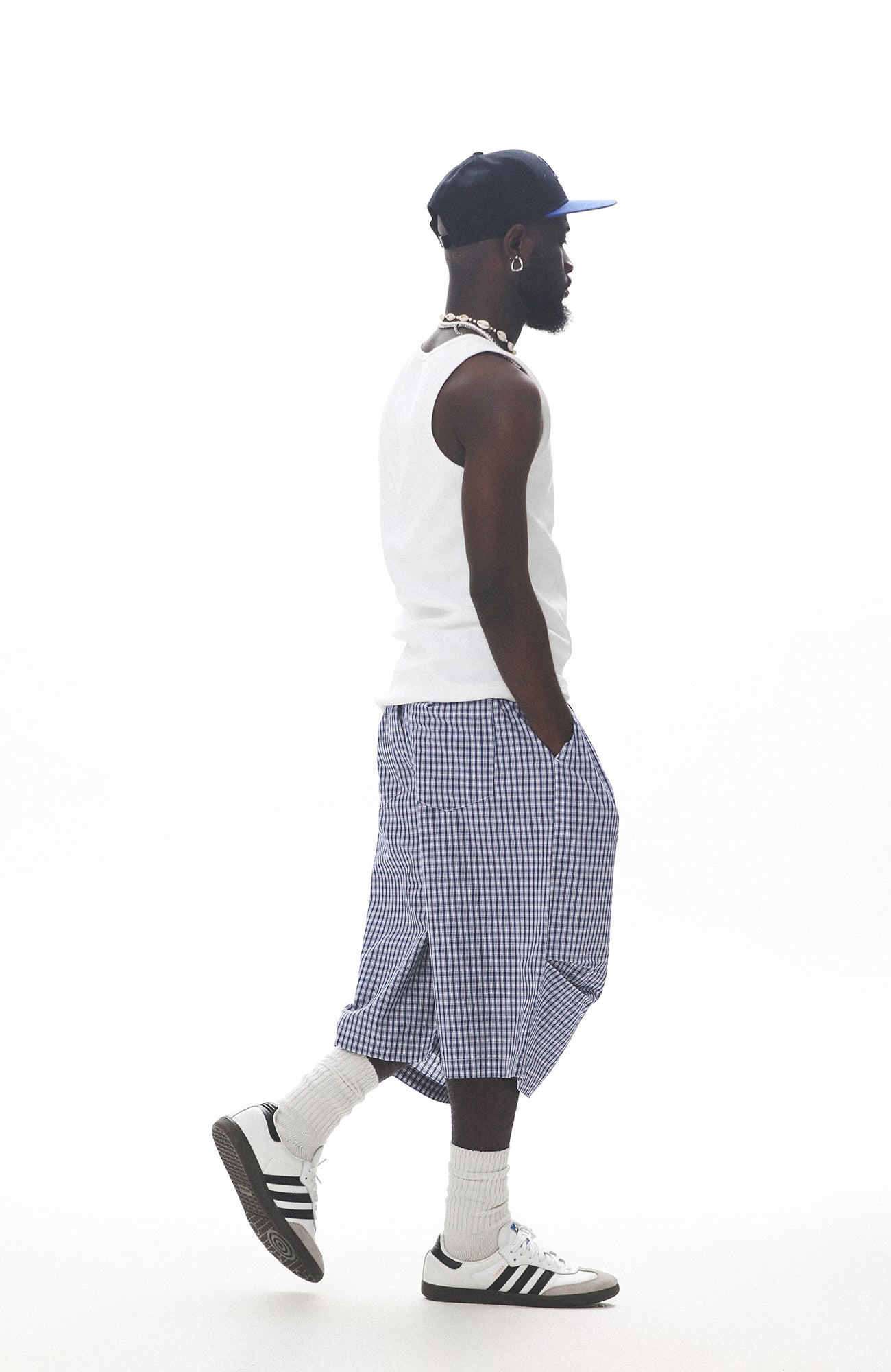UNTILWERICH Check Drawstring Wide Shorts