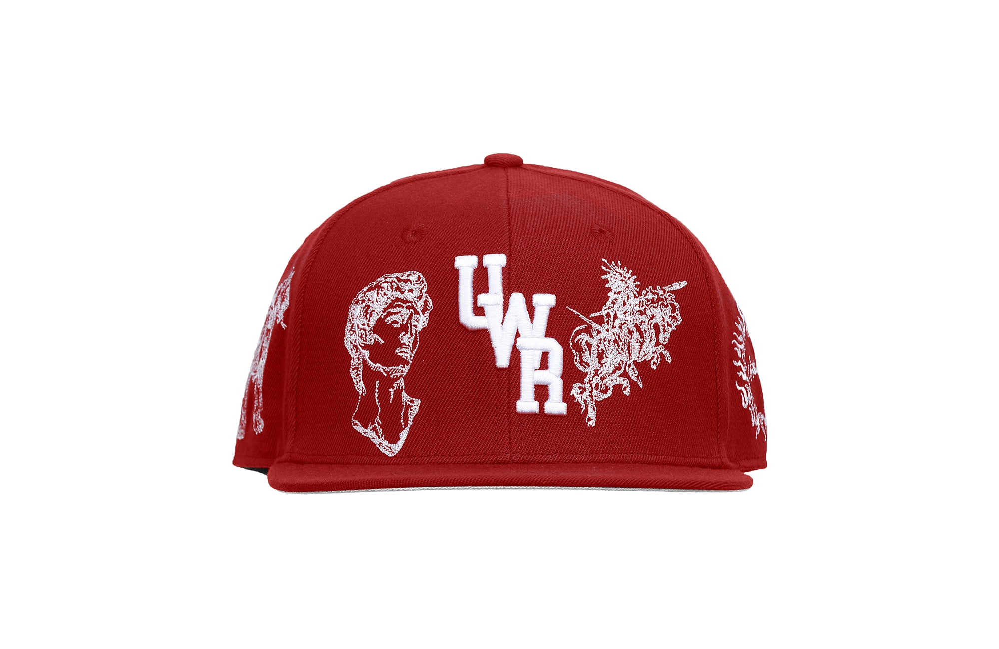 UNTILWERICH Embroidered Flat Brim Fitted Cap