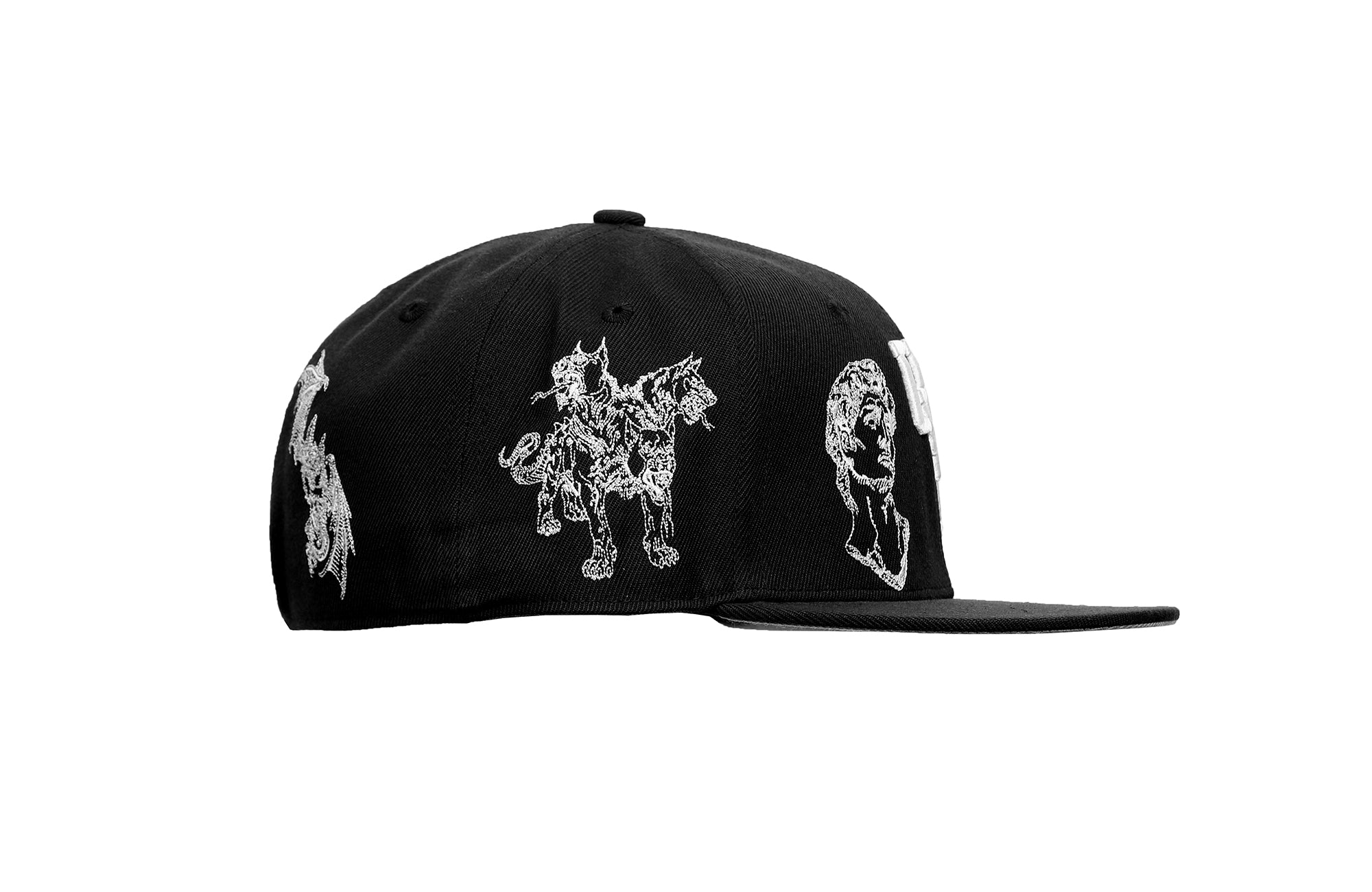 UNTILWERICH Embroidered Flat Brim Fitted Cap