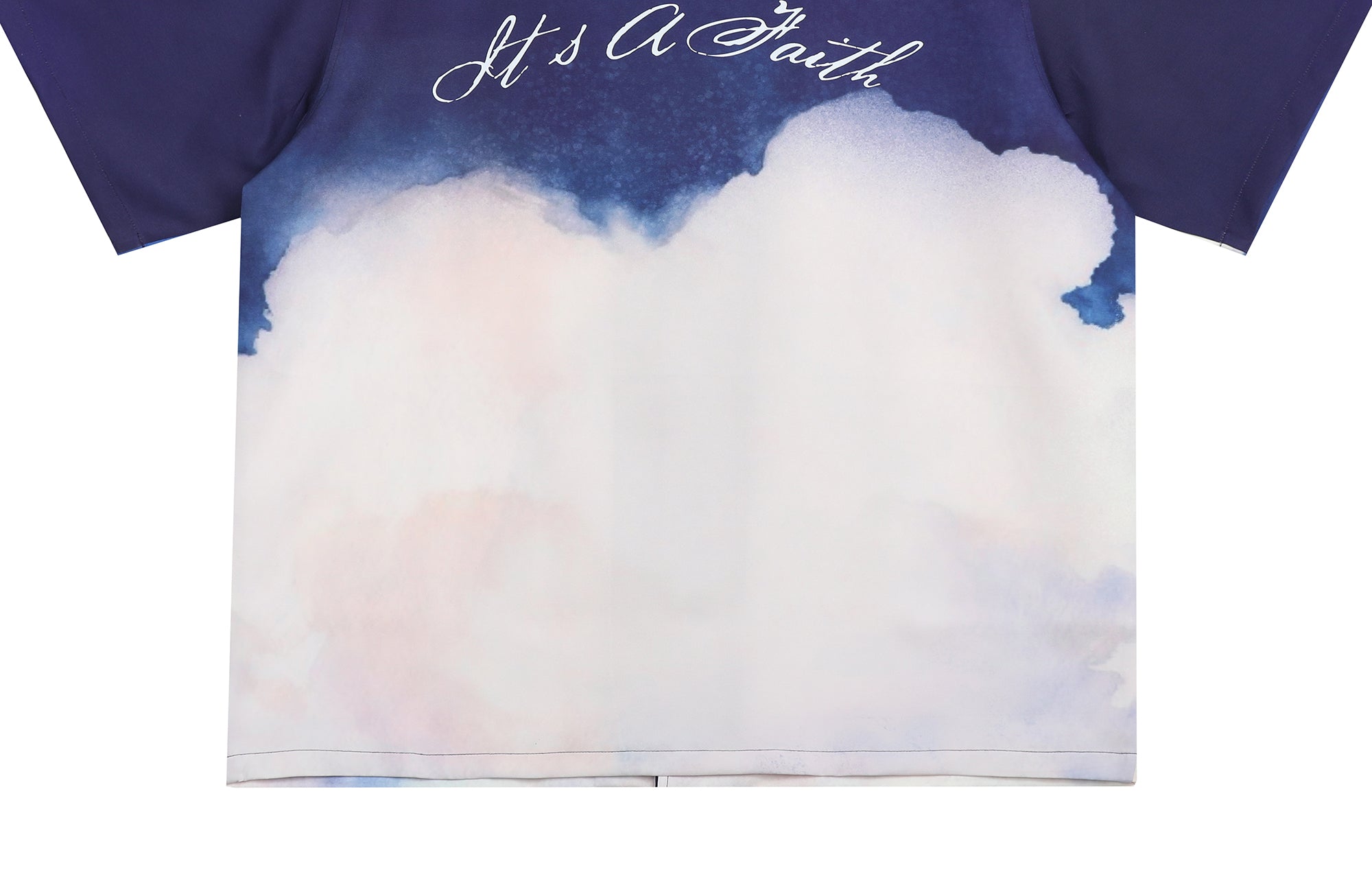 UNTILWERICH Liberty Graphic Cuban Collar Half Shirt