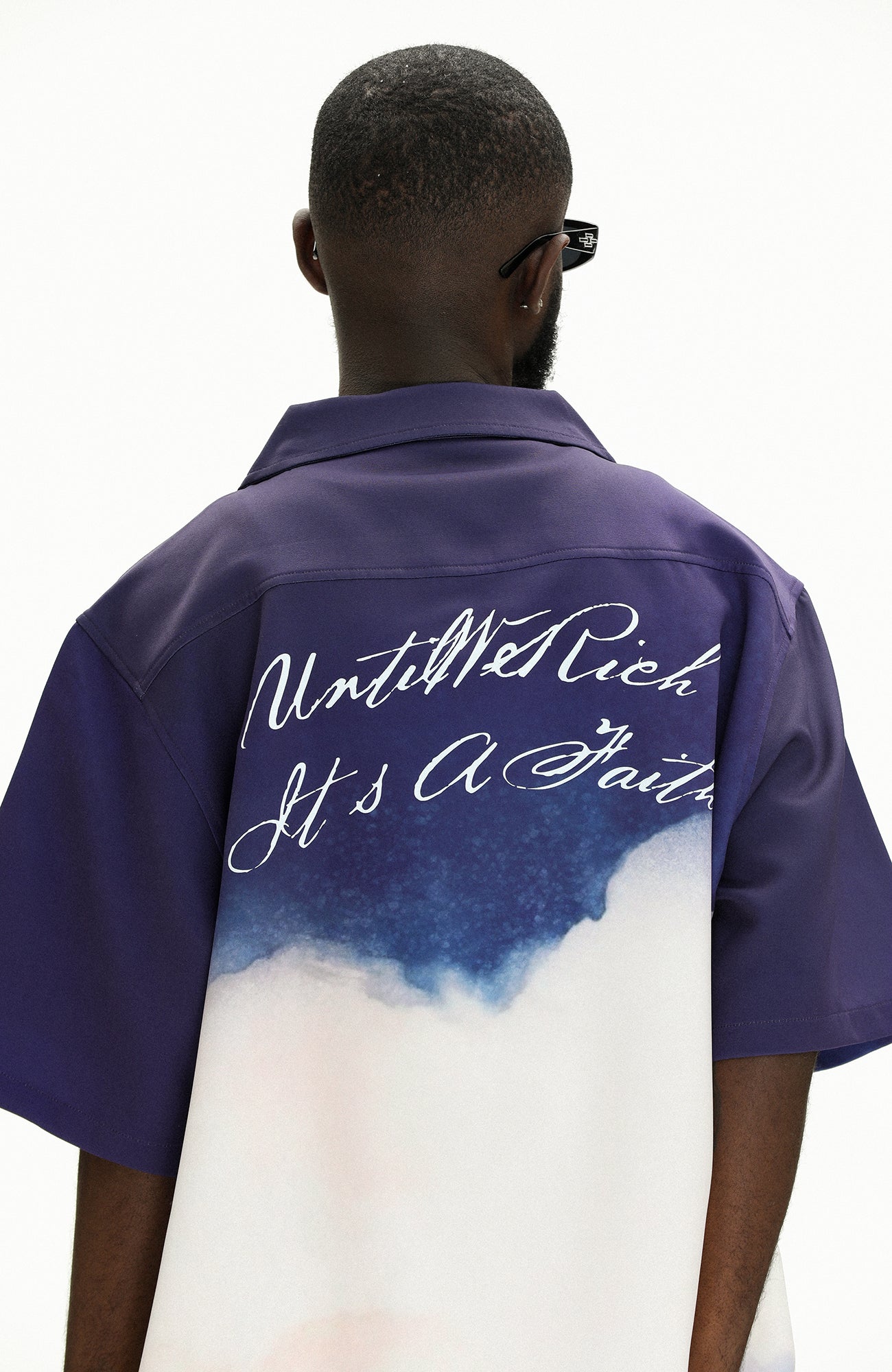 UNTILWERICH Liberty Graphic Cuban Collar Half Shirt